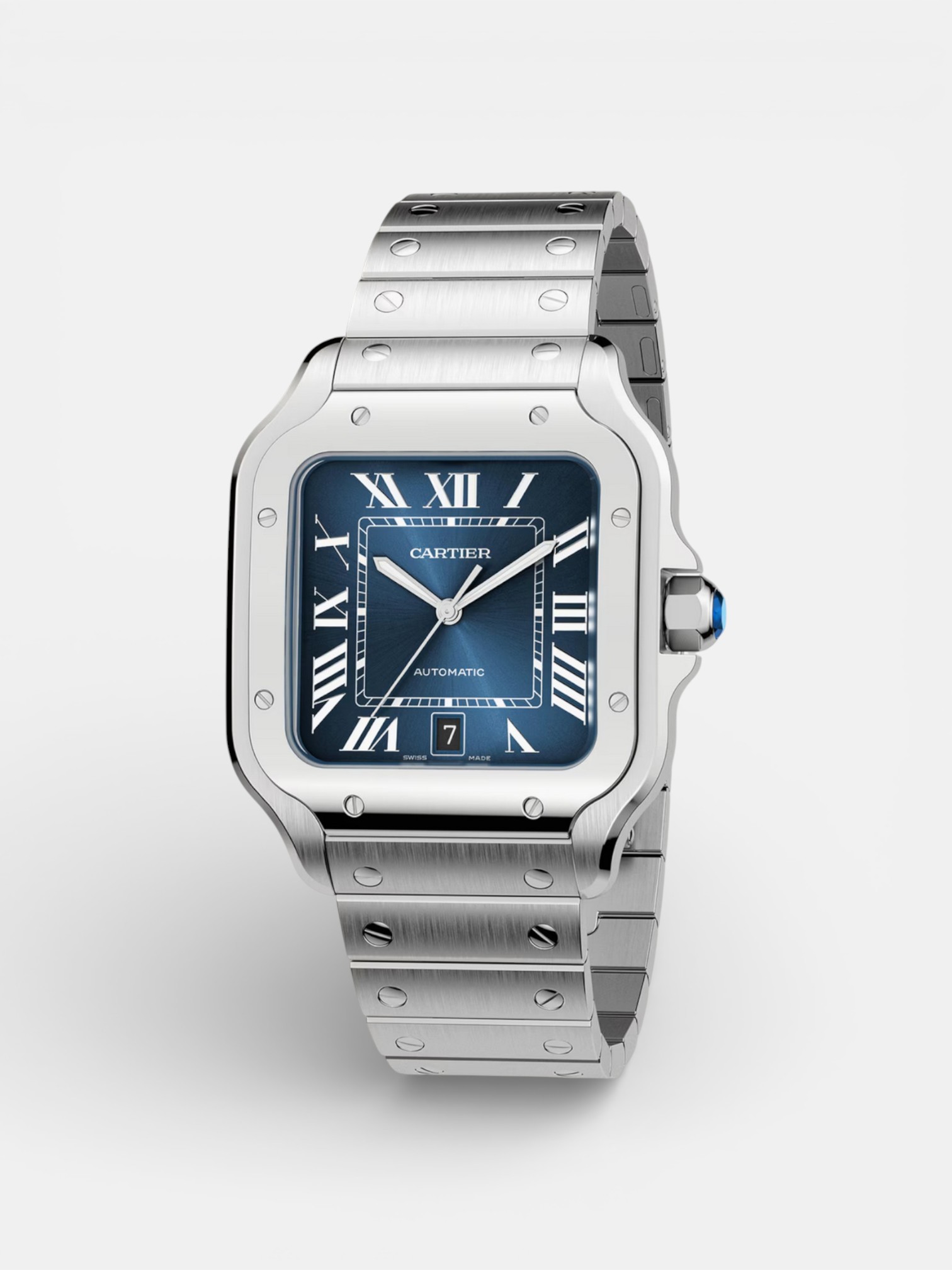 Cartier Cartier Santos Watch Blue Dial – side profile view in premium quality with AA+ craftsmanship