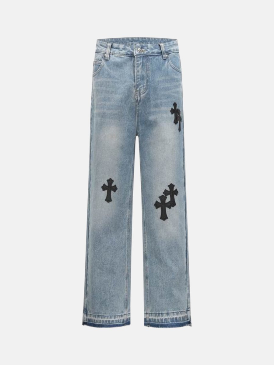 Chrome Hearts Minimal Cross Jeans Light Blue