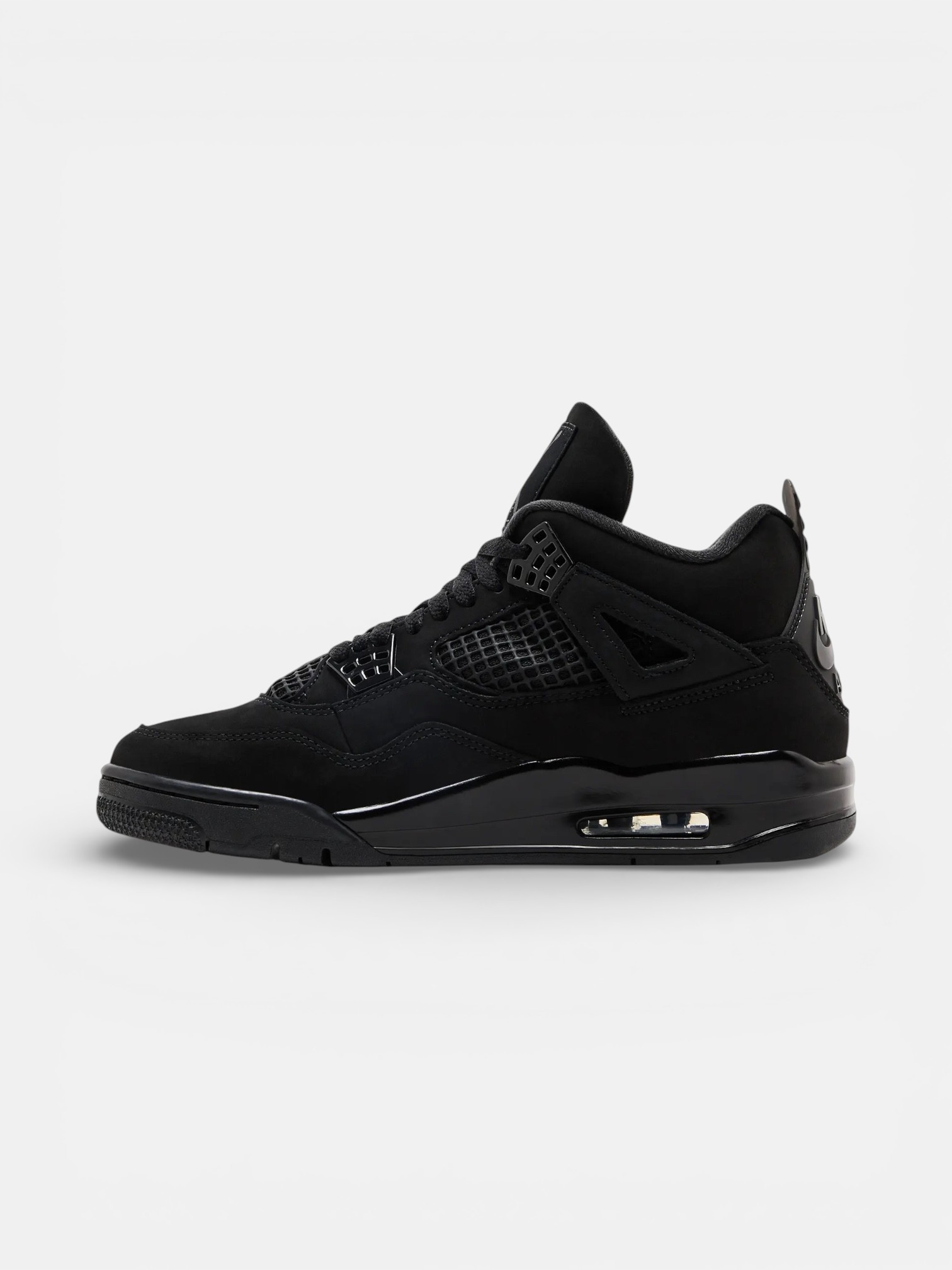 Jordan Jordan 4 Retro Black Cat – close-up detail view in premium quality with AA+ craftsmanship