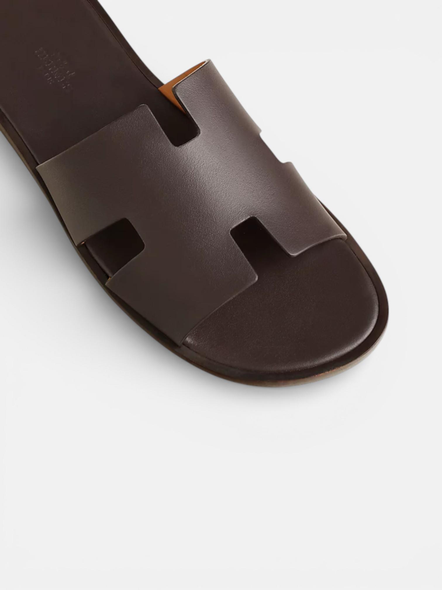 Hermes Hermes Izmir Sandal Moka – back view in premium quality with AA+ craftsmanship