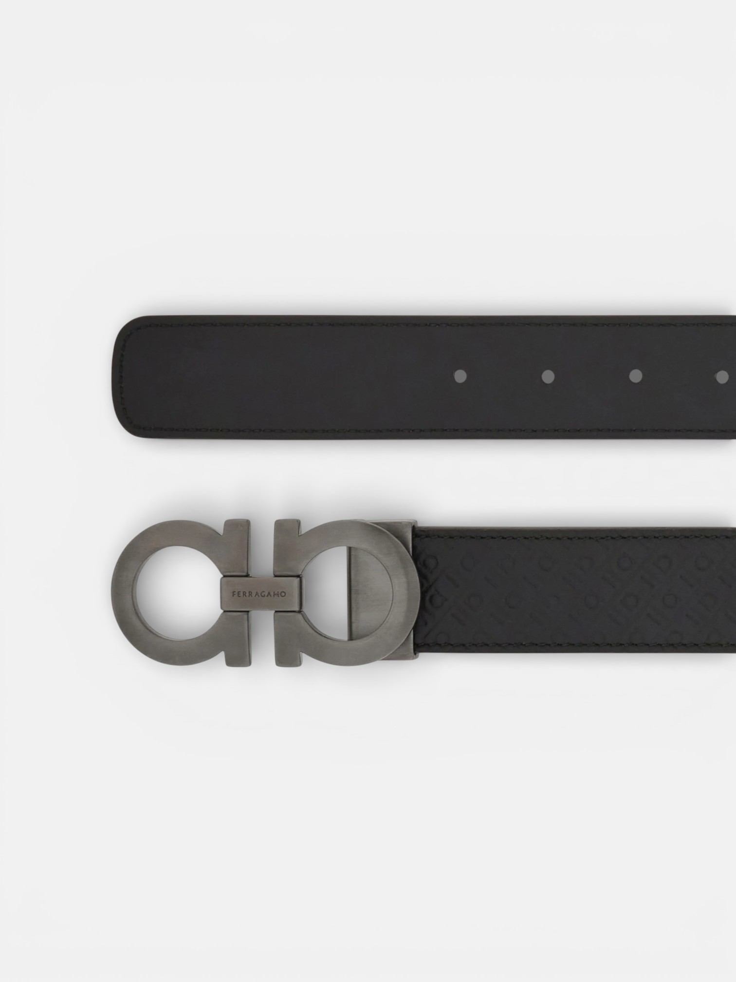 Ferregamo Ferregamo Reversible and Adjustable Belt Black – side profile view in premium quality with AA+ craftsmanship