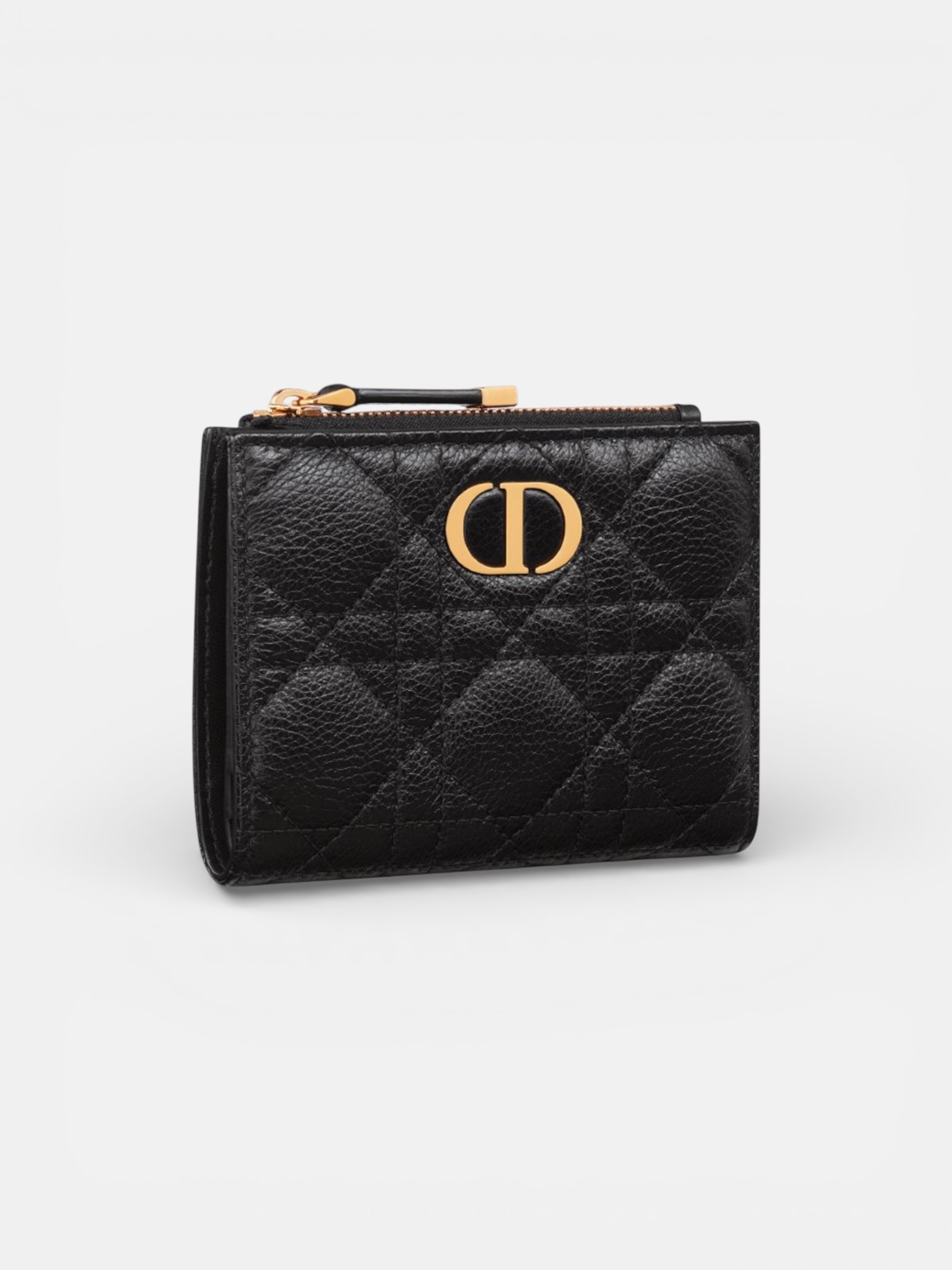 Dior Dior Caro Dahlia Wallet Black – side profile view in premium quality with AA+ craftsmanship