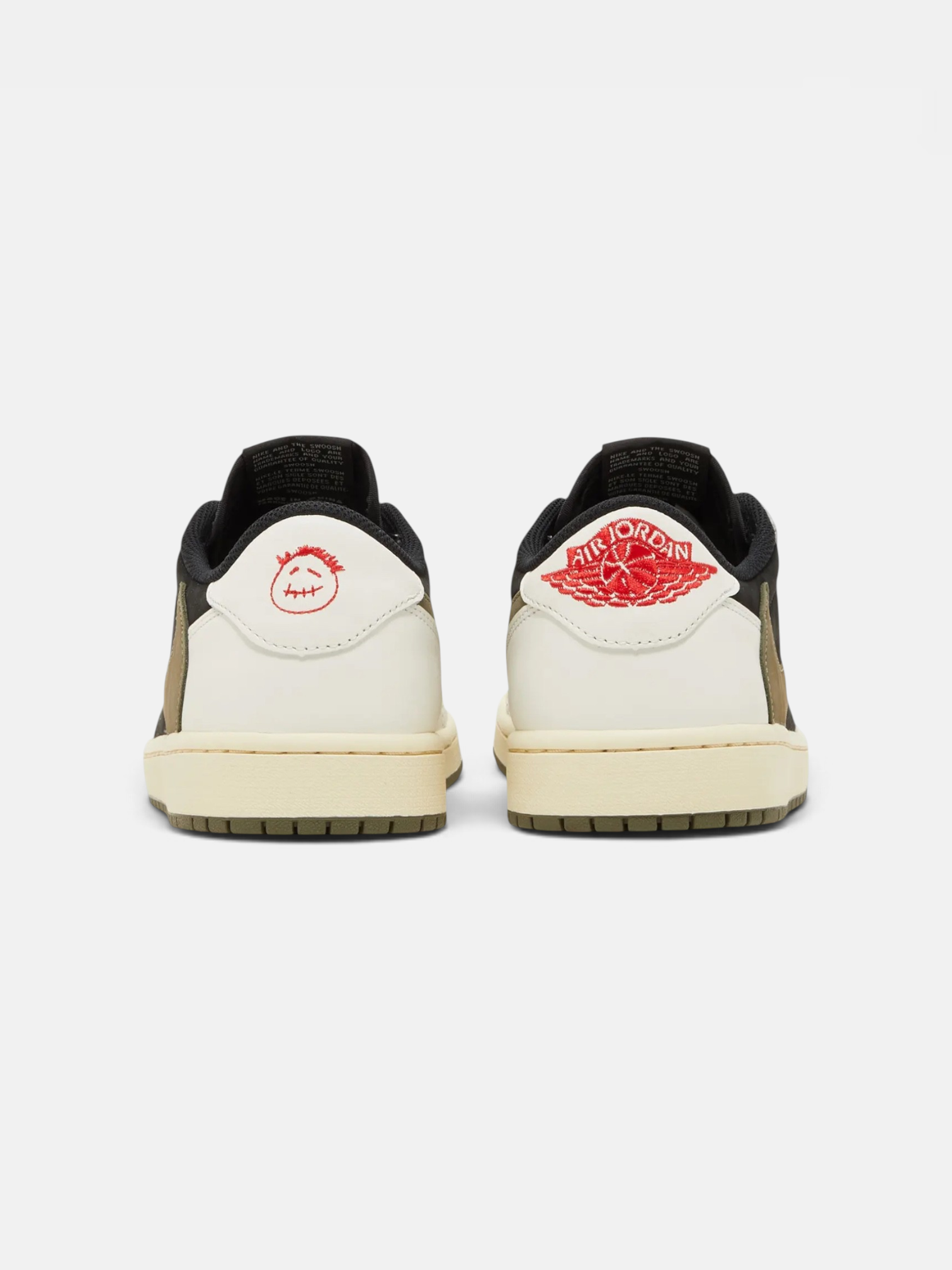 Jordan Jordan 1 Retro Low OG SP Travis Scott Olive – back view in premium quality with AA+ craftsmanship