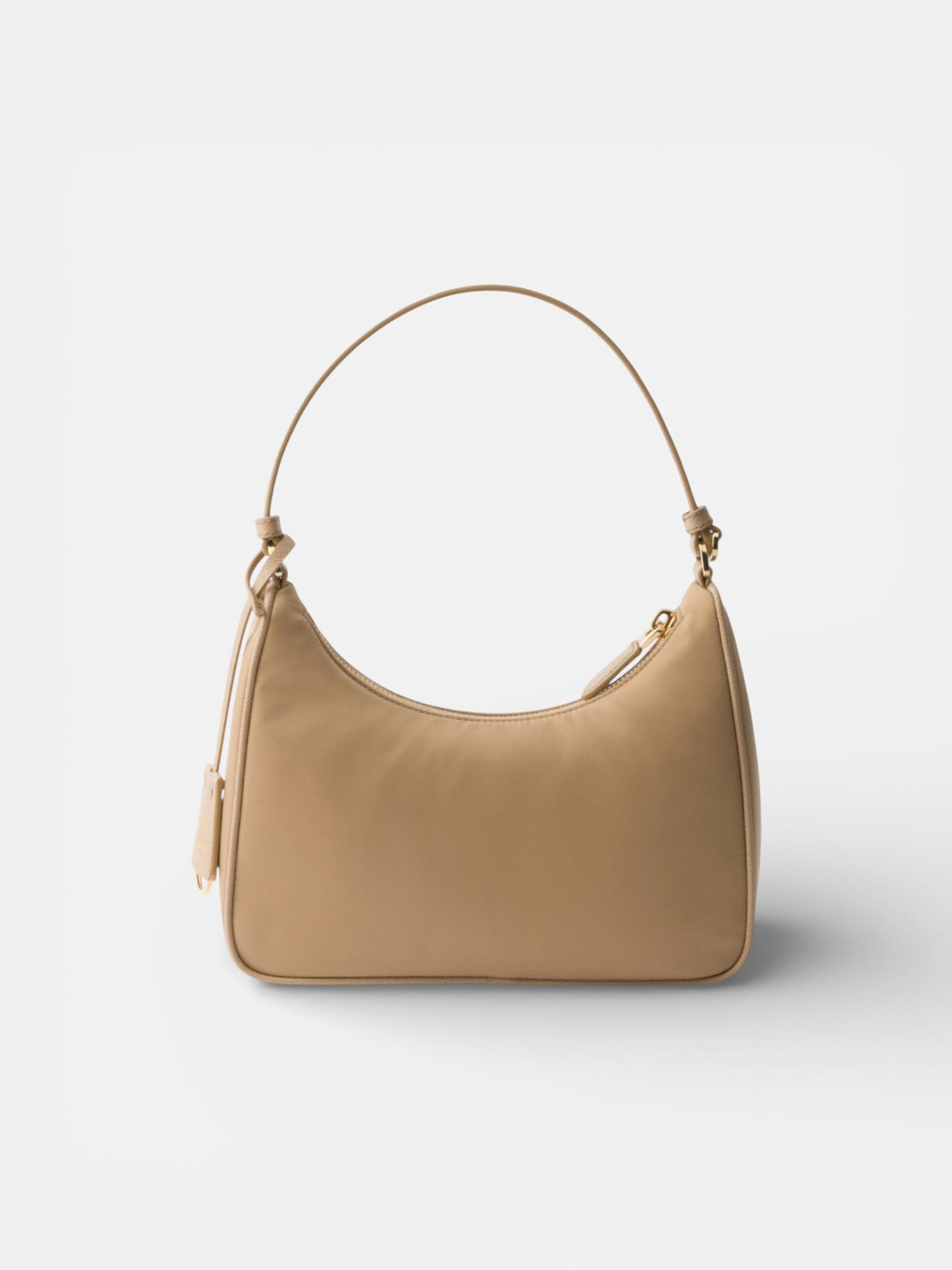 Prada Prada Re-Edition 2005 Mini Bag Camel – close-up detail view in premium quality with AA+ craftsmanship