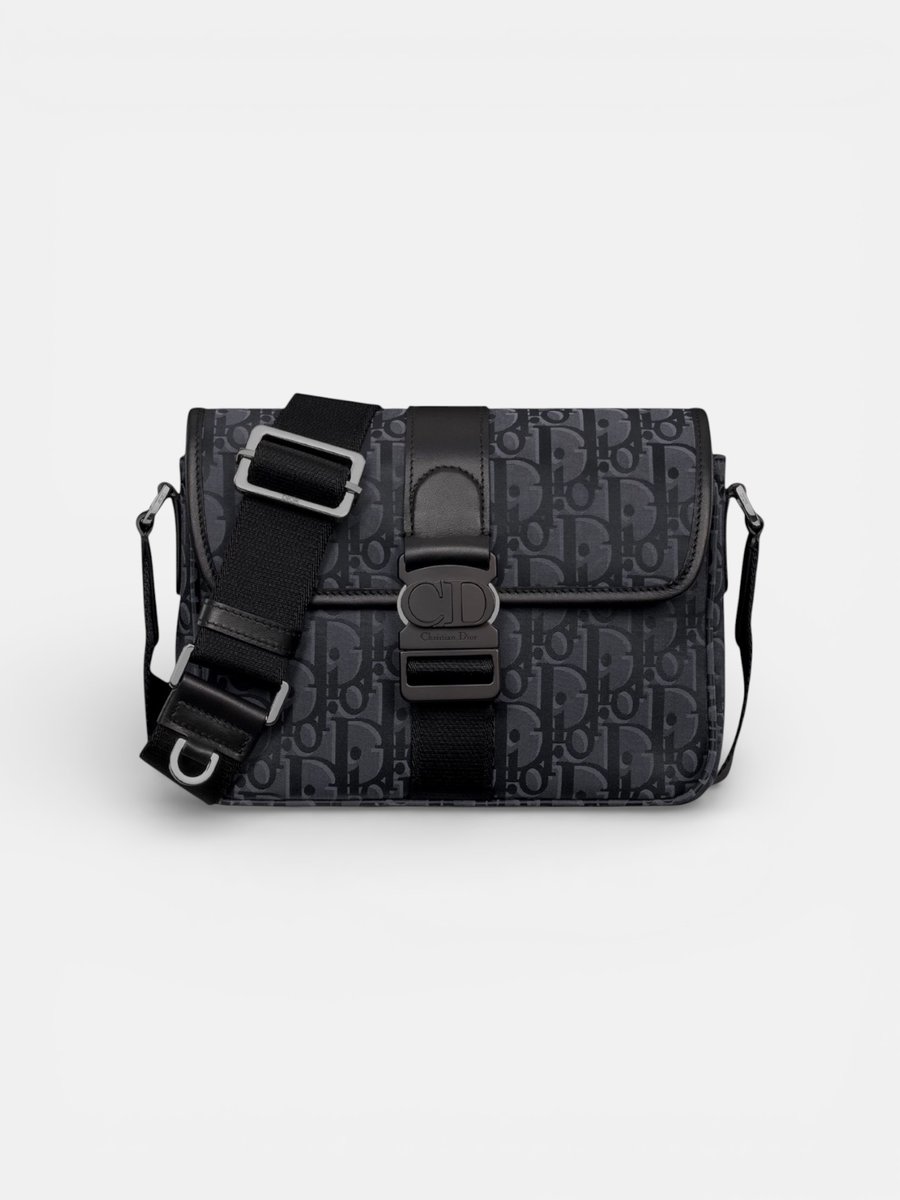 Dior Trek Messenger Bag with Flap Black
