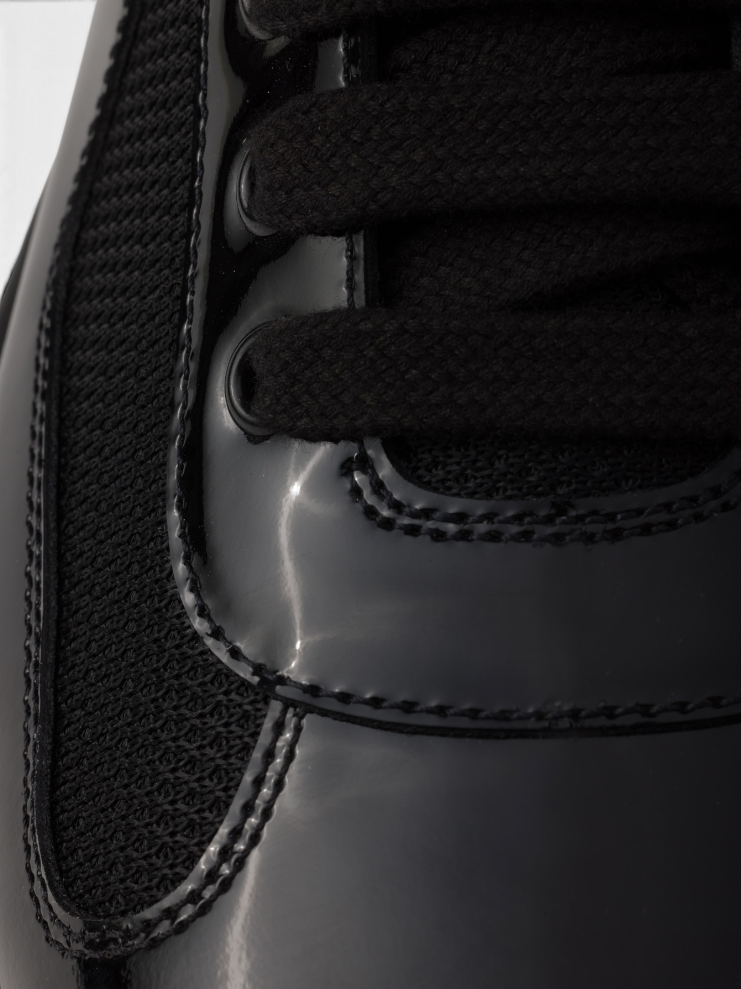 Prada Prada Cups Sneaker Full Black – detail view in premium quality with AA+ craftsmanship