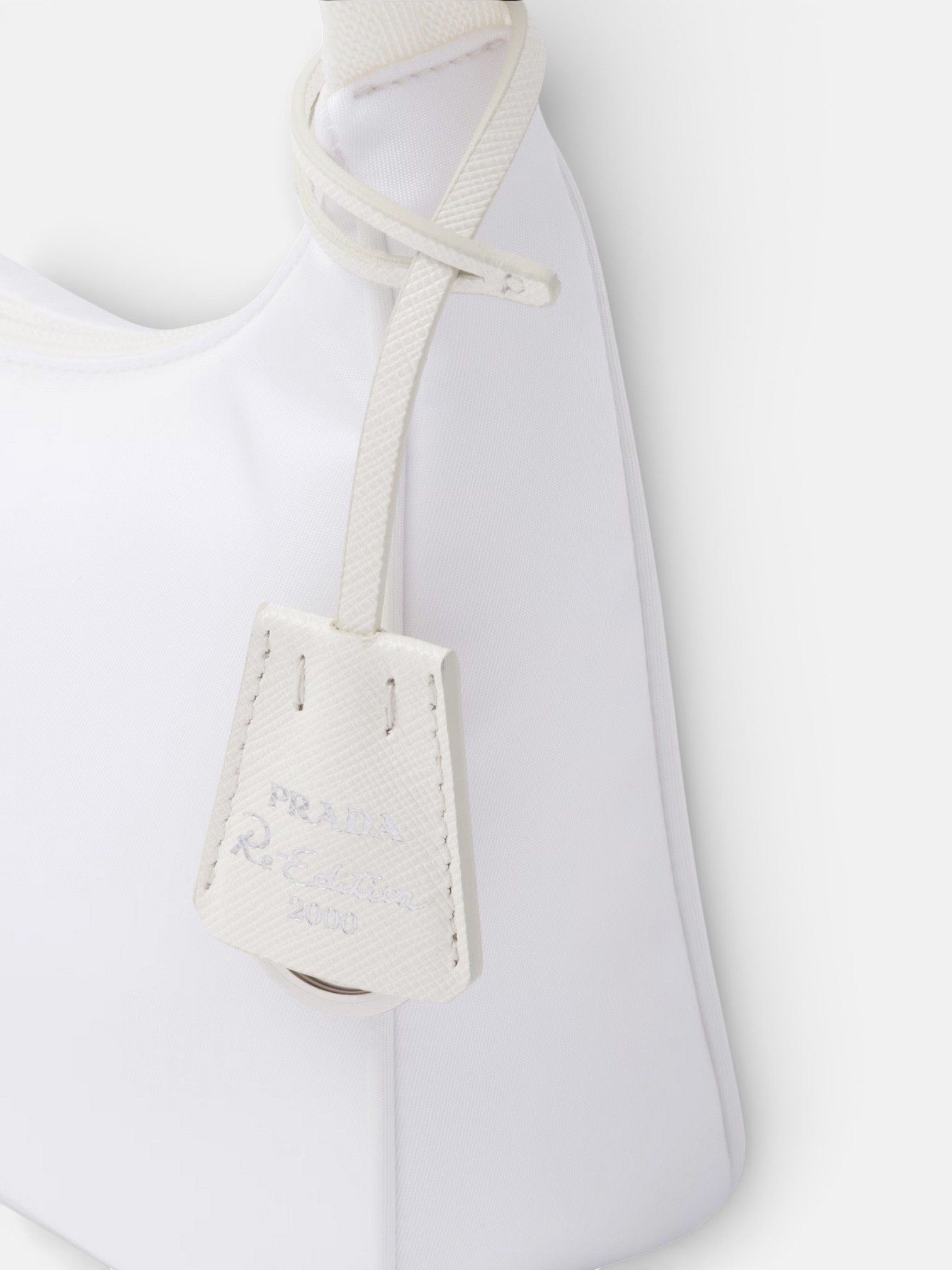 Prada Prada Re-Edition 2000 Mini-Bag White – detail view in premium quality with AA+ craftsmanship