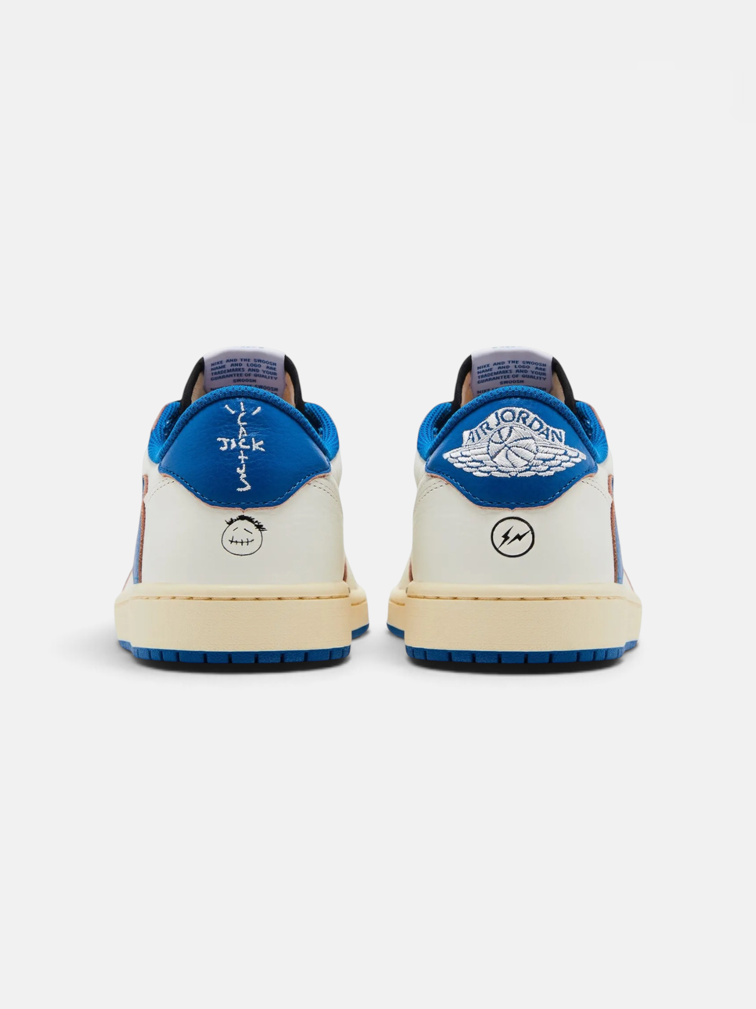 Jordan Jordan 1 Travis Scott Low OG SP Sail Military Blue – back view in premium quality with AA+ craftsmanship