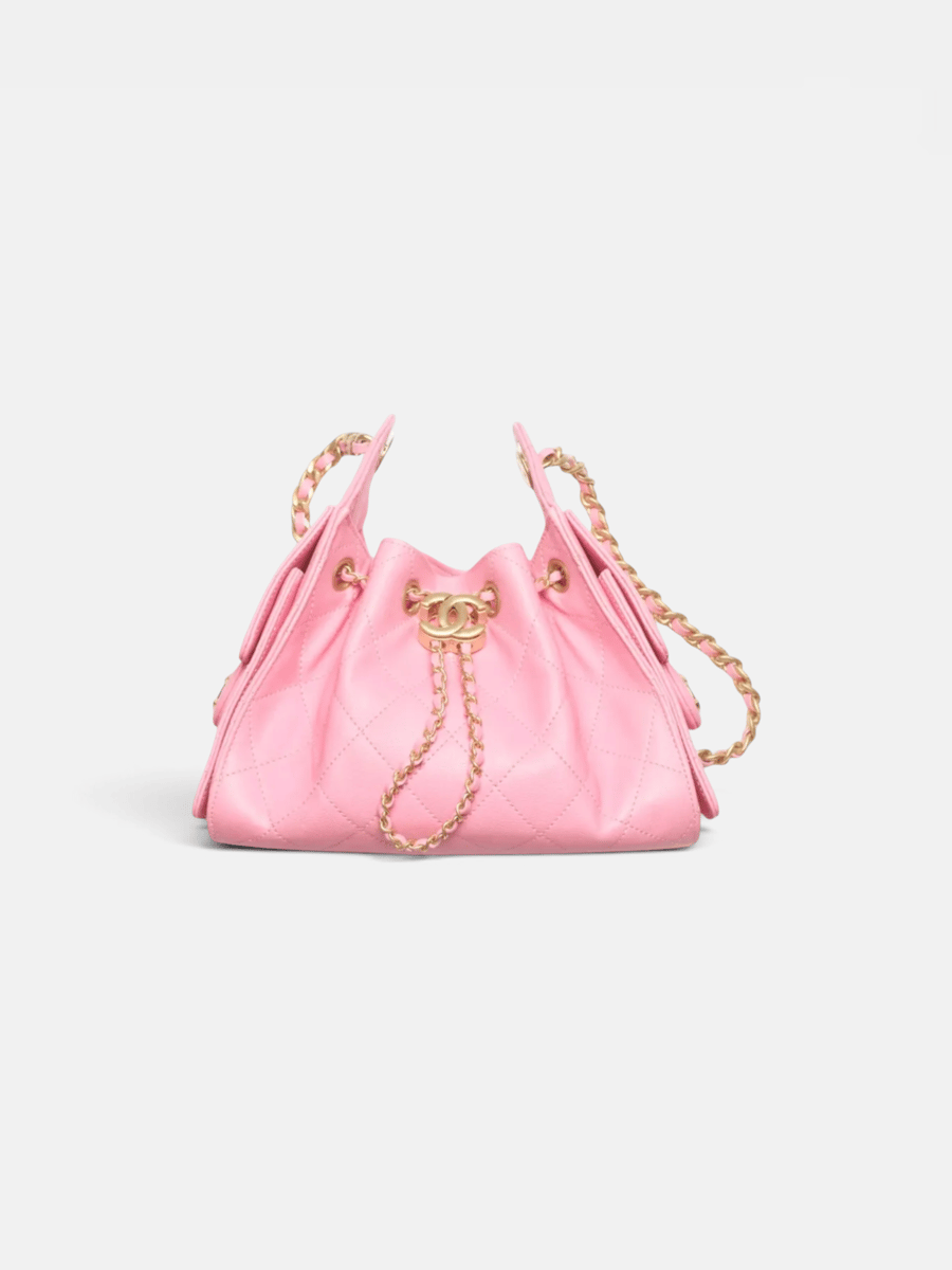 Chanel 25 Mini Handbag Grained Calfskin & Gold-Tone Metal in Pink