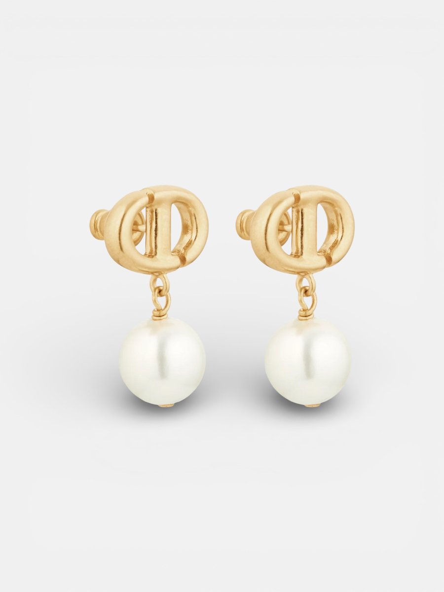 Dior Navy Earrings Gold - Preview