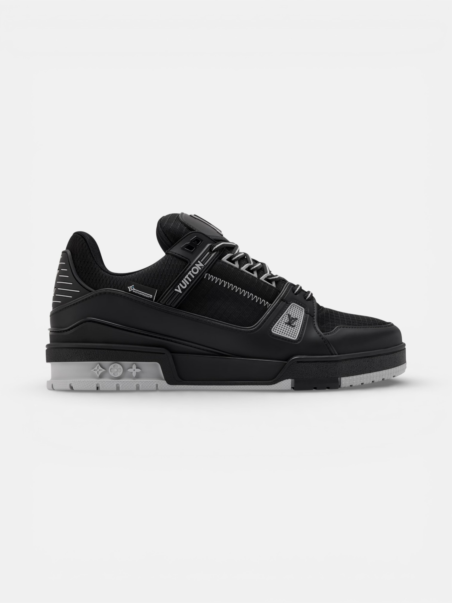 Louis Louis Vuitton Trainer Black Grey – side profile view in premium quality with AA+ craftsmanship