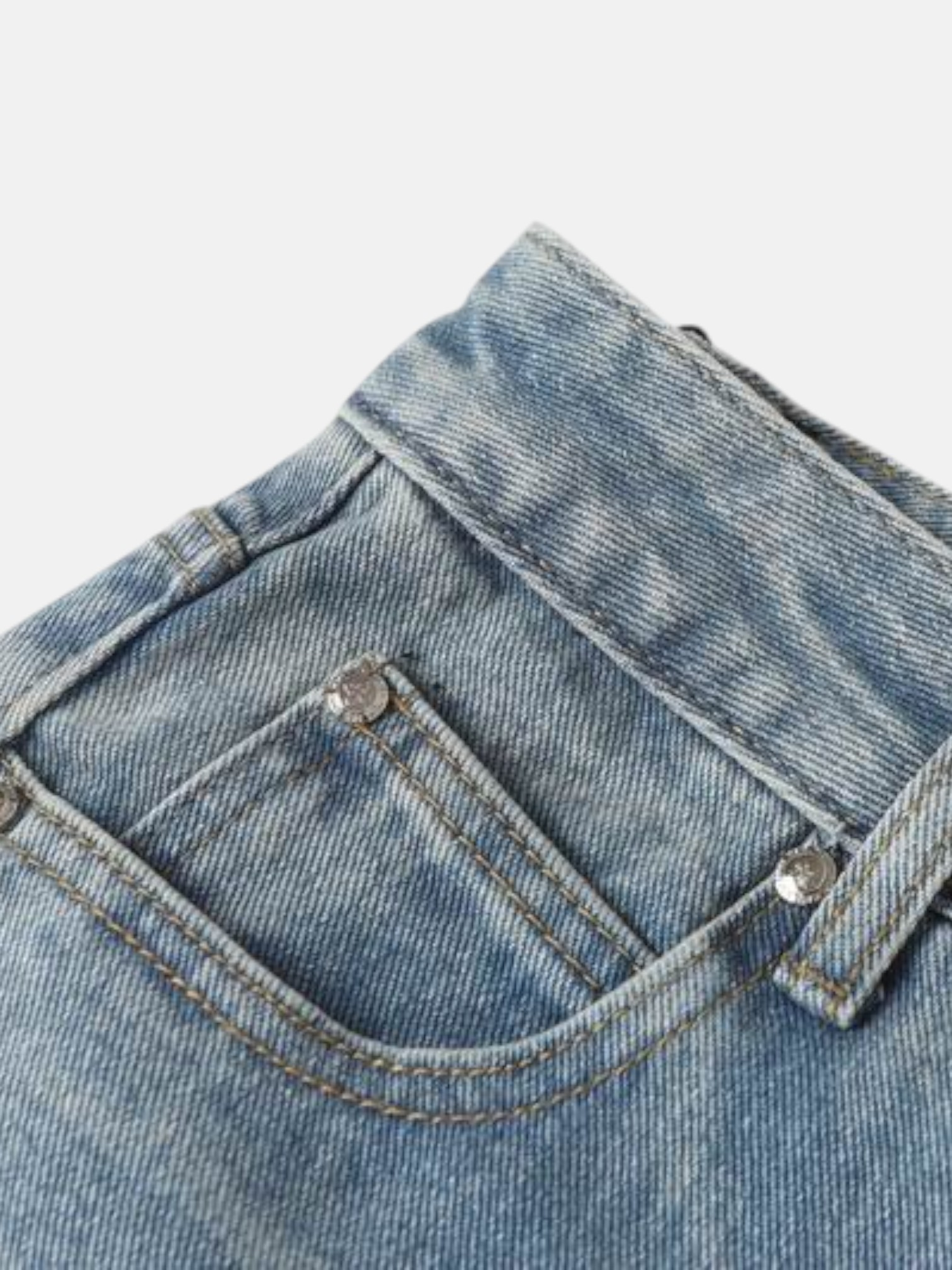 Chrome Chrome Hearts Minimal Cross Jeans Light Blue – detail view in premium quality with AA+ craftsmanship