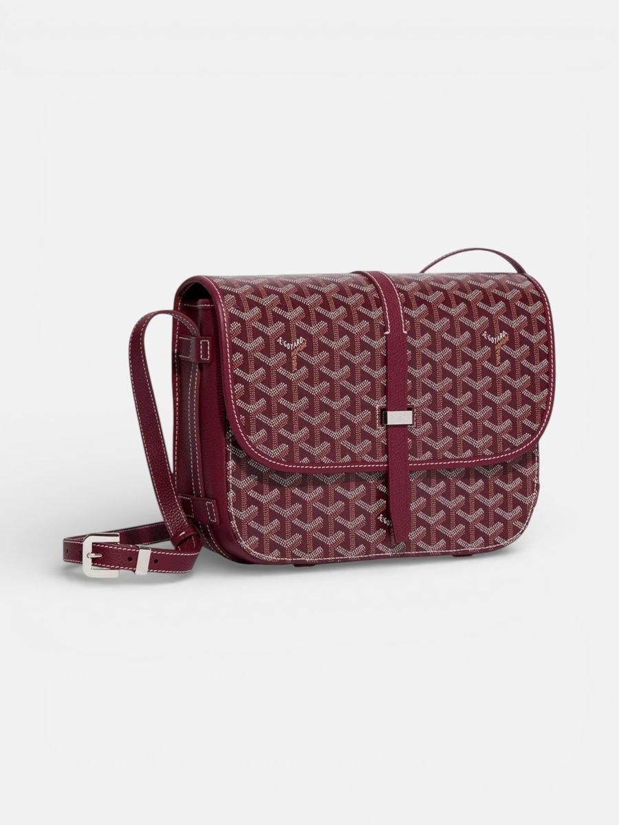 Goyard Belvedere MM Bag Burgundy