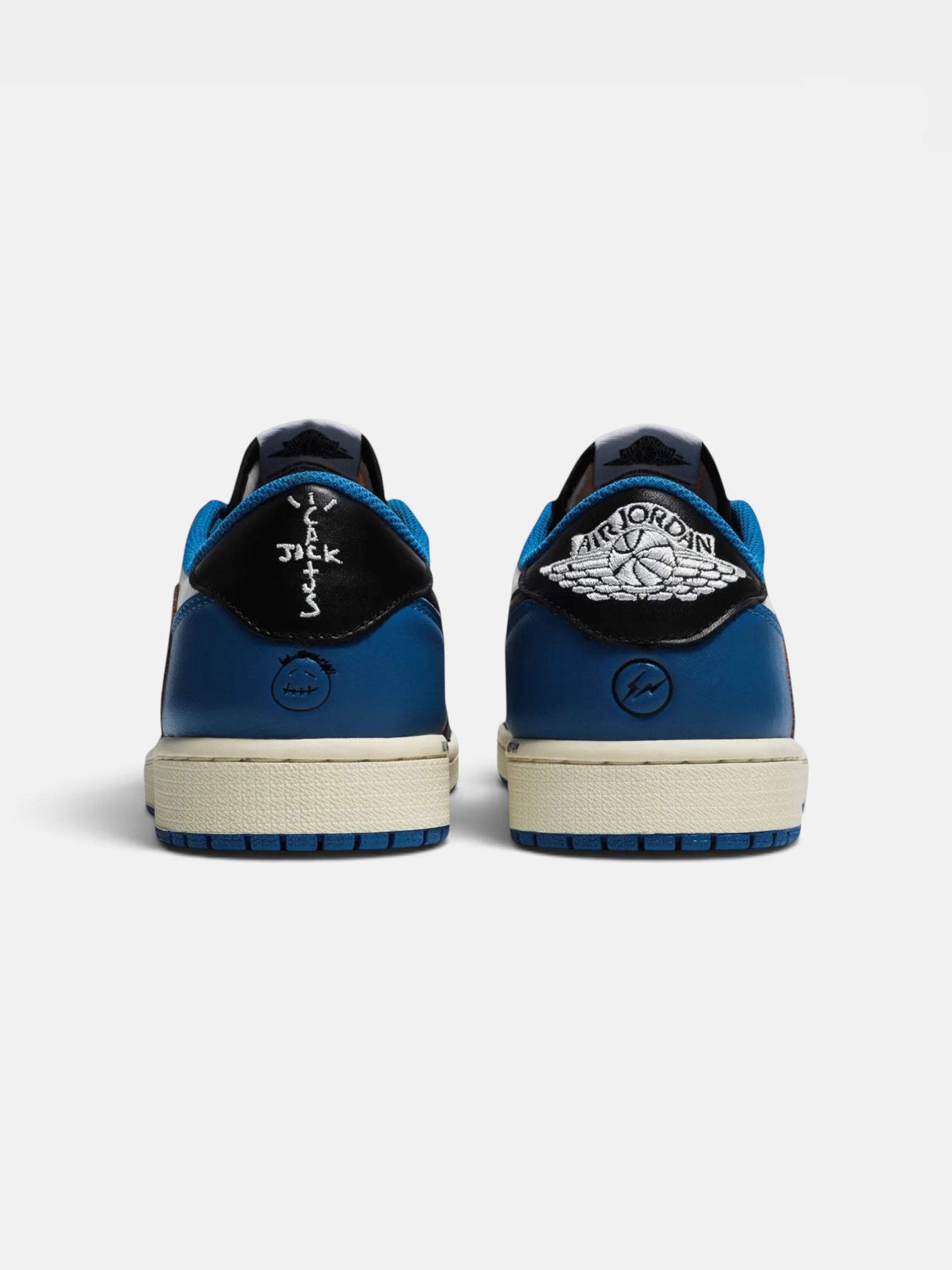 Jordan Jordan 1 Retro Low OG SP Fragment x Travis Scott – back view in premium quality with AA+ craftsmanship