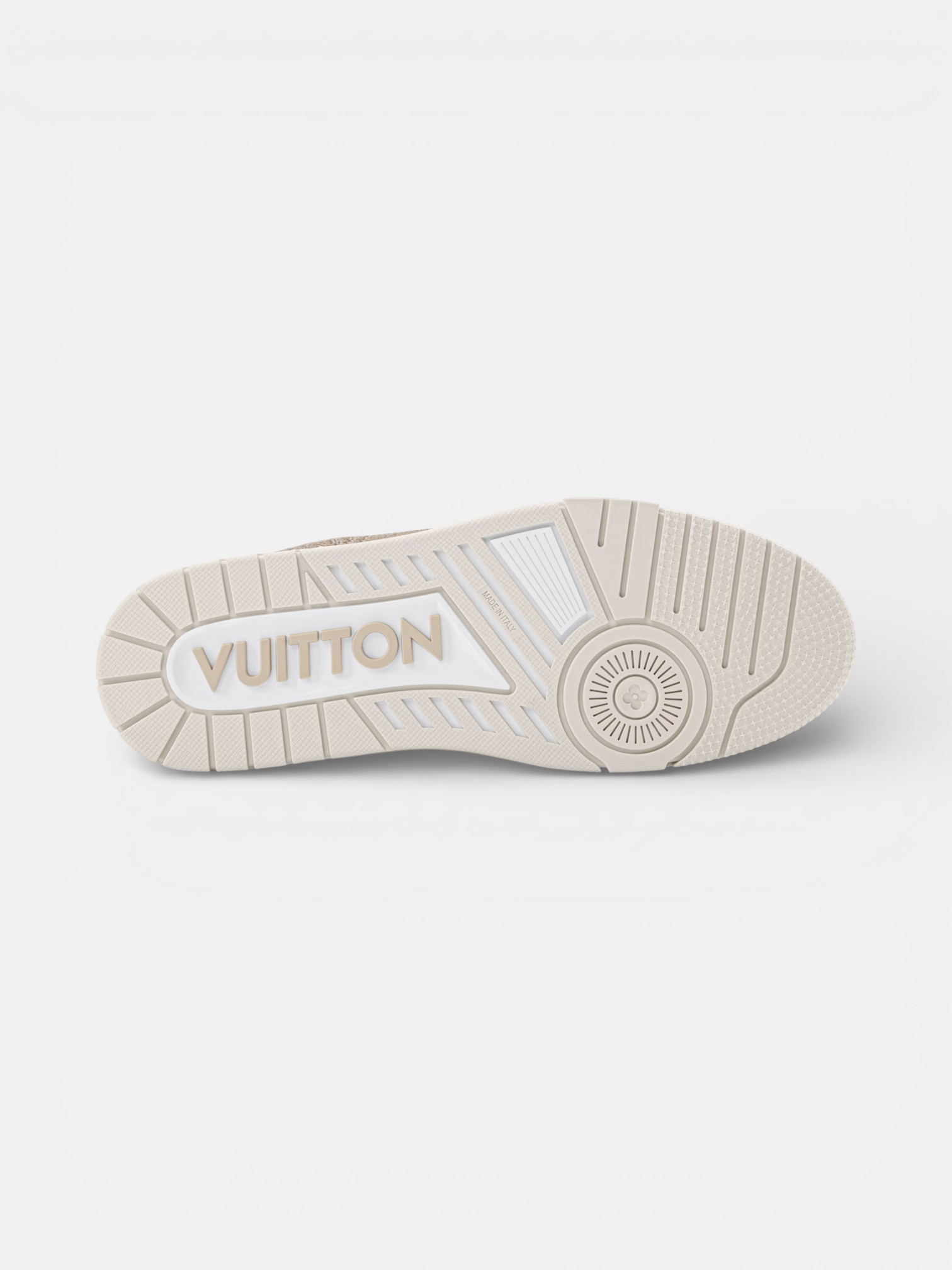 Louis Louis Vuitton Trainer White Beige – detail view in premium quality with AA+ craftsmanship