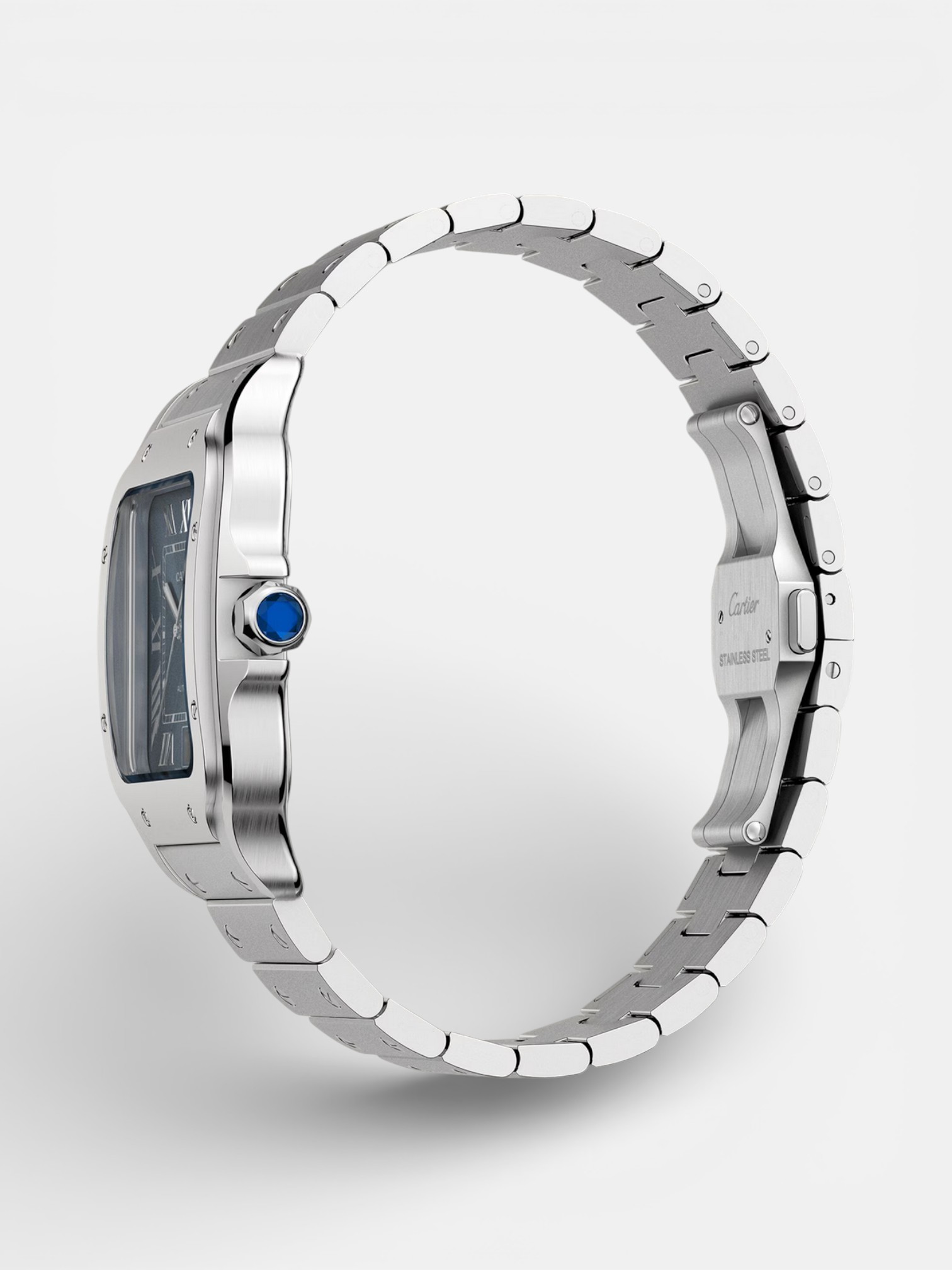 Cartier Cartier Santos Watch Blue Dial – detail view in premium quality with AA+ craftsmanship