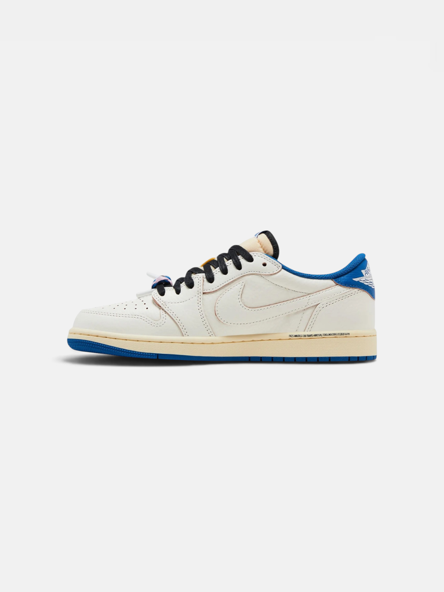 Jordan Jordan 1 Travis Scott Low OG SP Sail Military Blue – side profile view in premium quality with AA+ craftsmanship