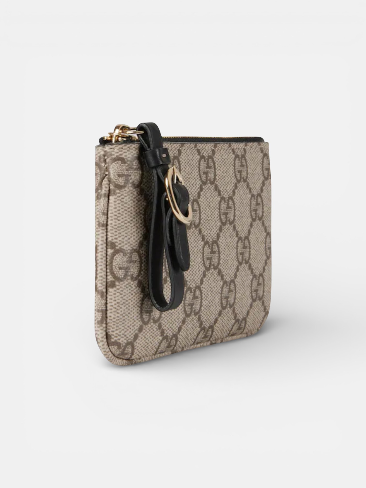 Gucci Gucci Emblem Key Pouch Beige – close-up detail view in premium quality with AA+ craftsmanship