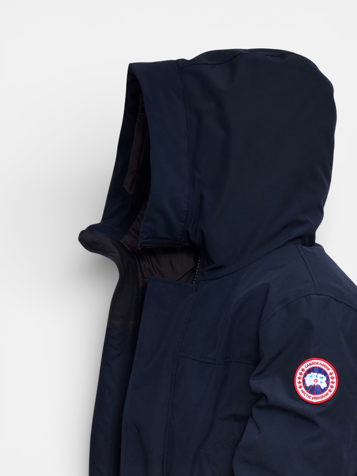 Canada Canada Goose Langford Parka Navy Blue – side profile view in premium quality with AA+ craftsmanship