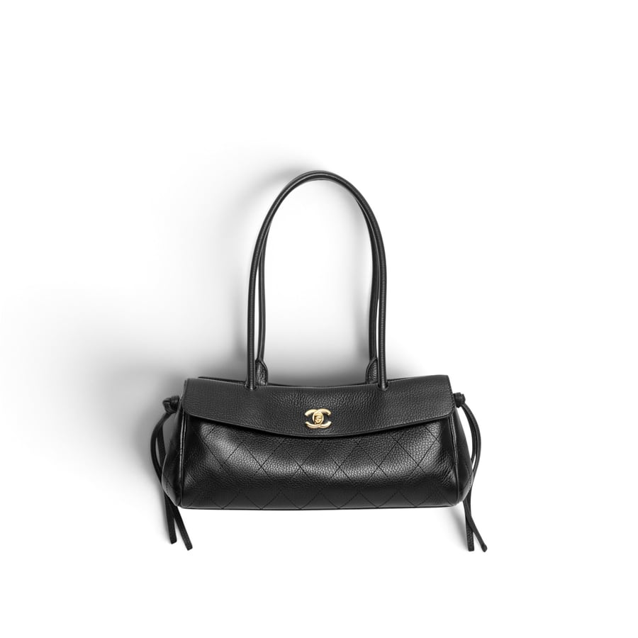 Chanel Small Tote Grained Calfskin & Gold-Tone Metal Black