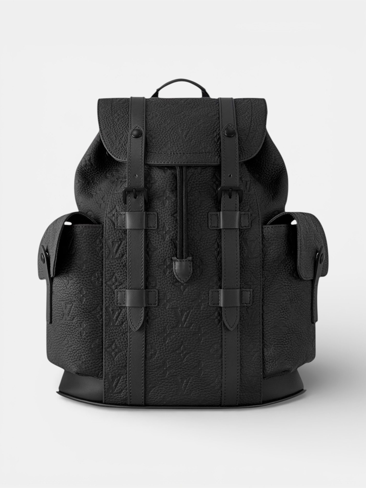 Louis Louis Vuitton Christopher PM Backpack Monogram Shadow – side profile view in premium quality with AA+ craftsmanship