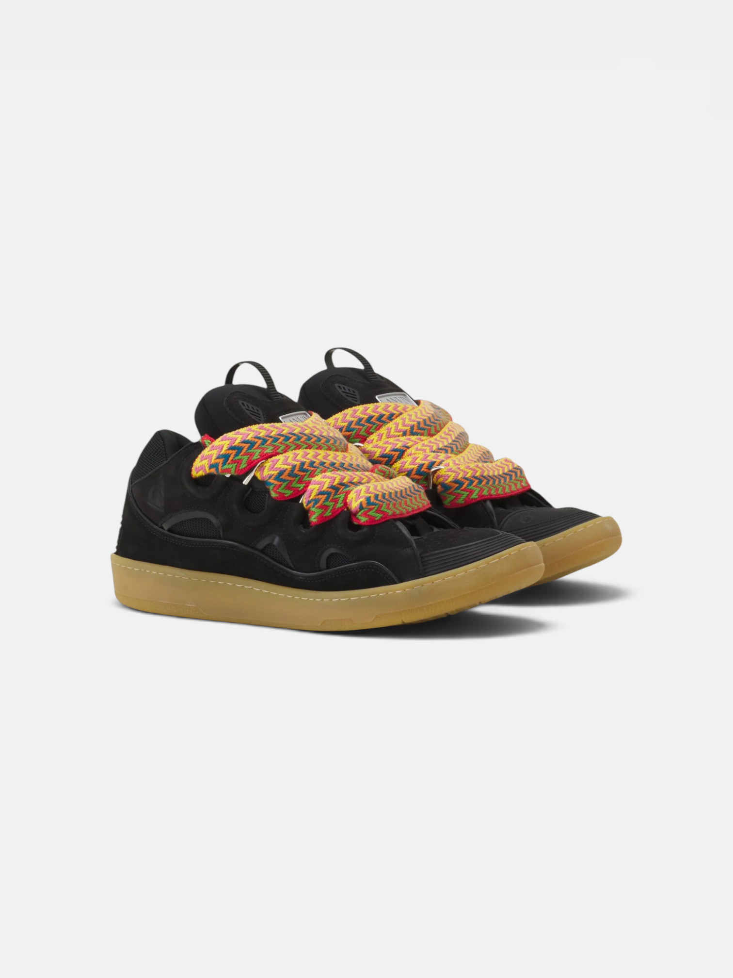 Lanvin Lanvin Curb Sneaker Black Blanc – close-up detail view in premium quality with AA+ craftsmanship