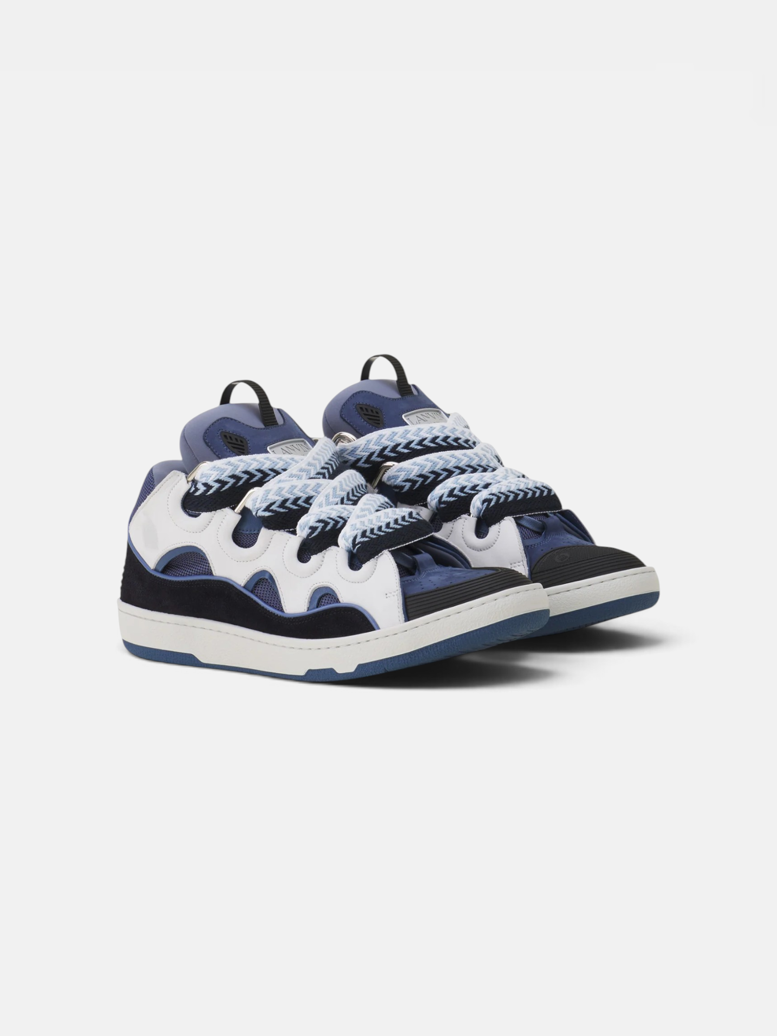 Lanvin Lanvin Curb Sneaker Black Navy Blue – close-up detail view in premium quality with AA+ craftsmanship