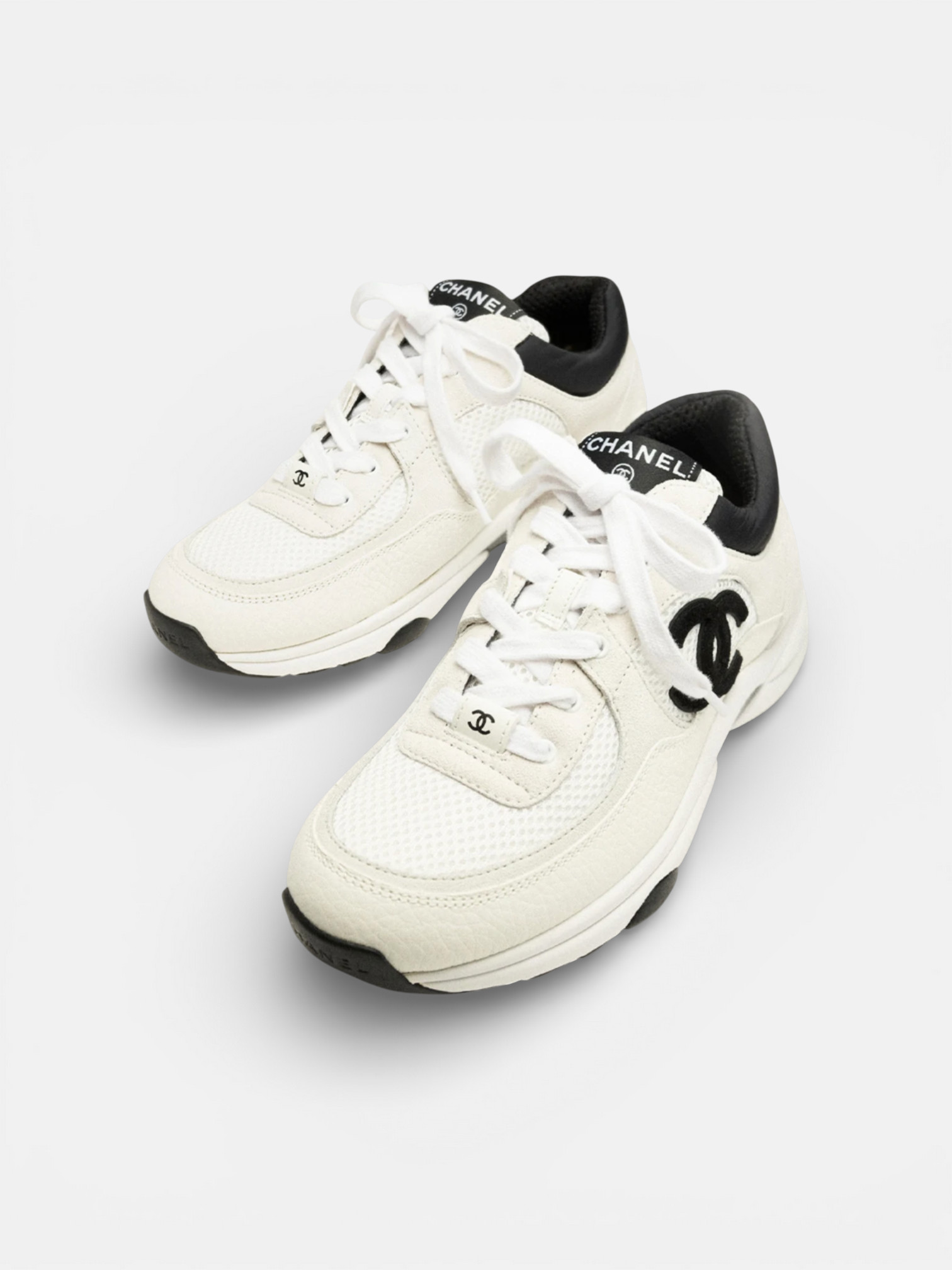 Chanel Chanel Trainer White – close-up detail view in premium quality with AA+ craftsmanship
