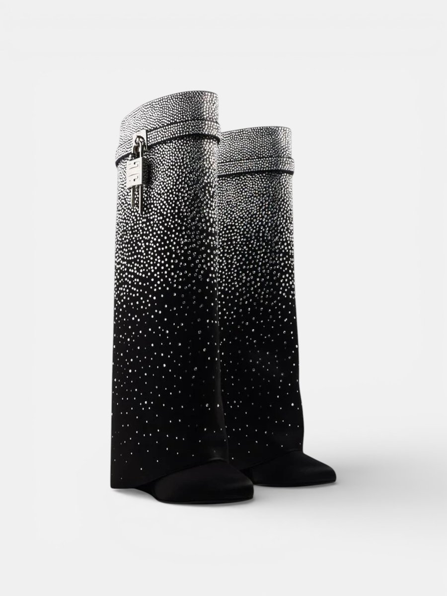 Givenchy Shark Lock Boots with Strass Silver/Black - Preview