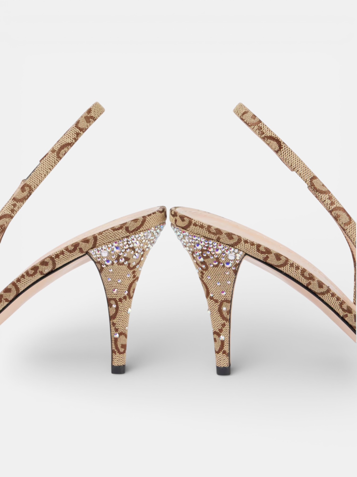 Gucci Gucci GG Pumps Canvas Crystal-Embellished – back view in premium quality with AA+ craftsmanship