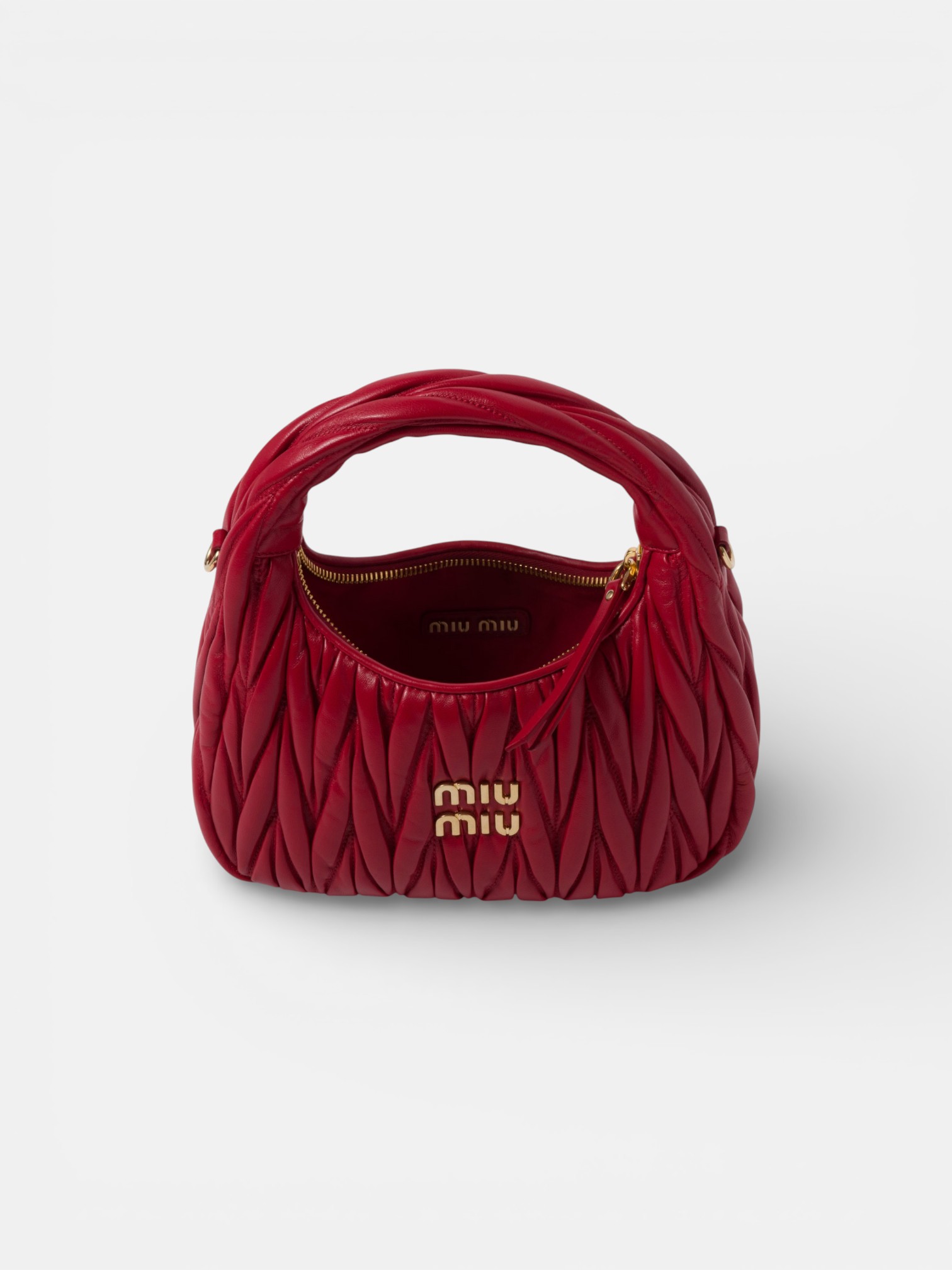 MiuMiu MiuMiu Wander Leather Bag Red – back view in premium quality with AA+ craftsmanship