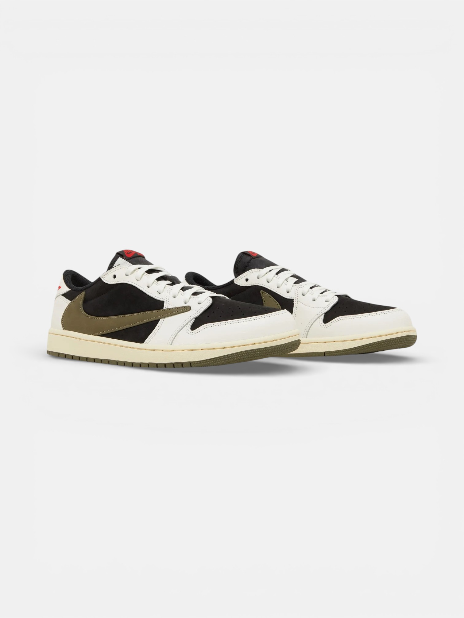 Jordan Jordan 1 Retro Low OG SP Travis Scott Olive – detail view in premium quality with AA+ craftsmanship