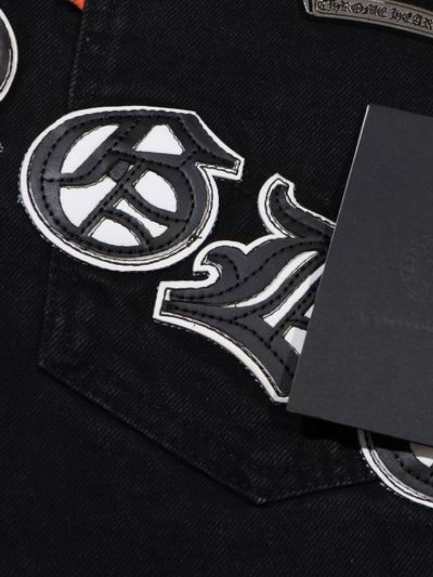 Chrome Chrome Hearts Contrast Cross Jeans Black – detail view in premium quality with AA+ craftsmanship