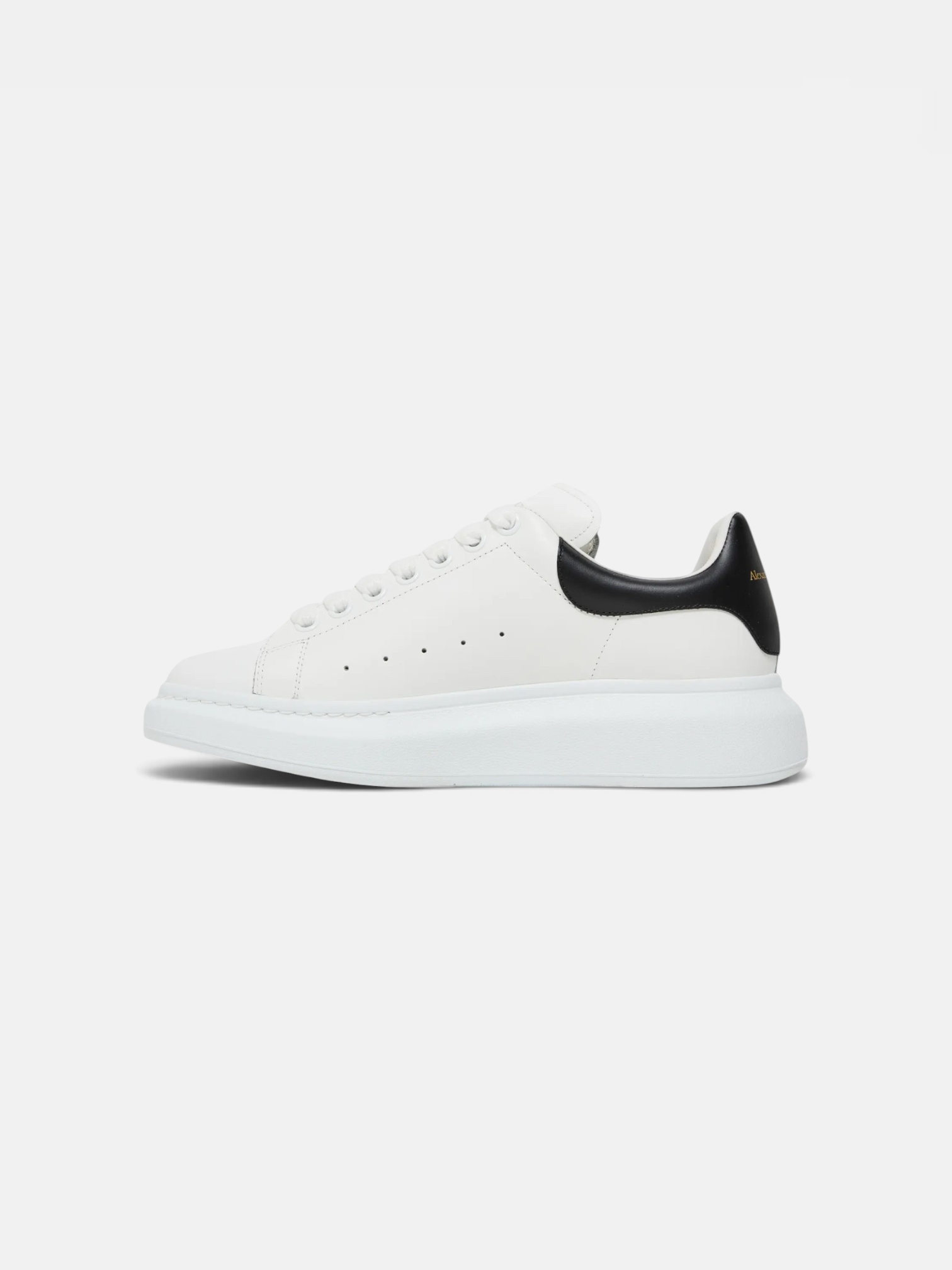 Alexander Alexander McQueen Sneaker White Black Leather – side profile view in premium quality with AA+ craftsmanship