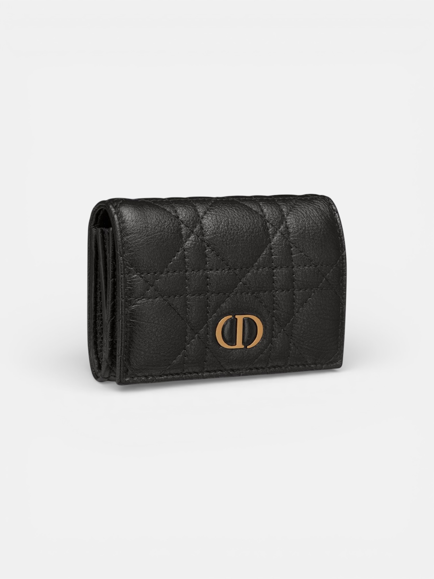Dior Dior Caro Glycine Wallet Black – side profile view in premium quality with AA+ craftsmanship