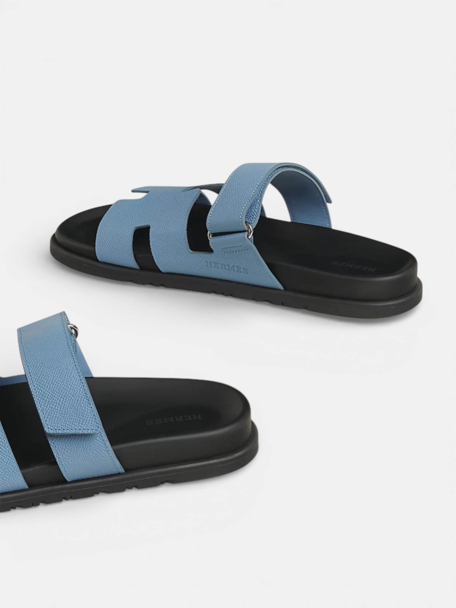 Hermes Hermes Chypre Sandal Bleu Jean – back view in premium quality with AA+ craftsmanship