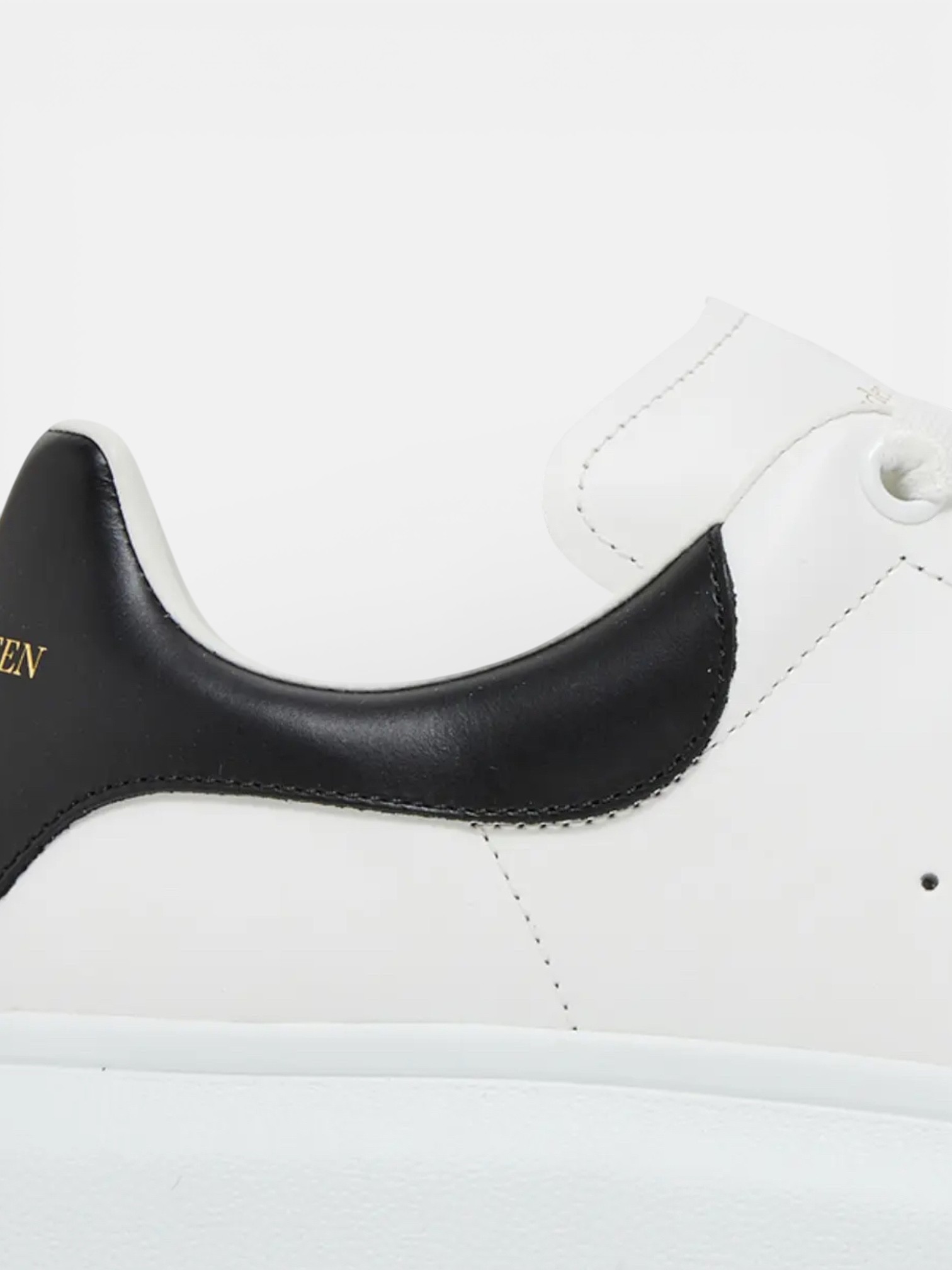 Alexander Alexander McQueen Sneaker White Black Leather – side profile view in premium quality with AA+ craftsmanship