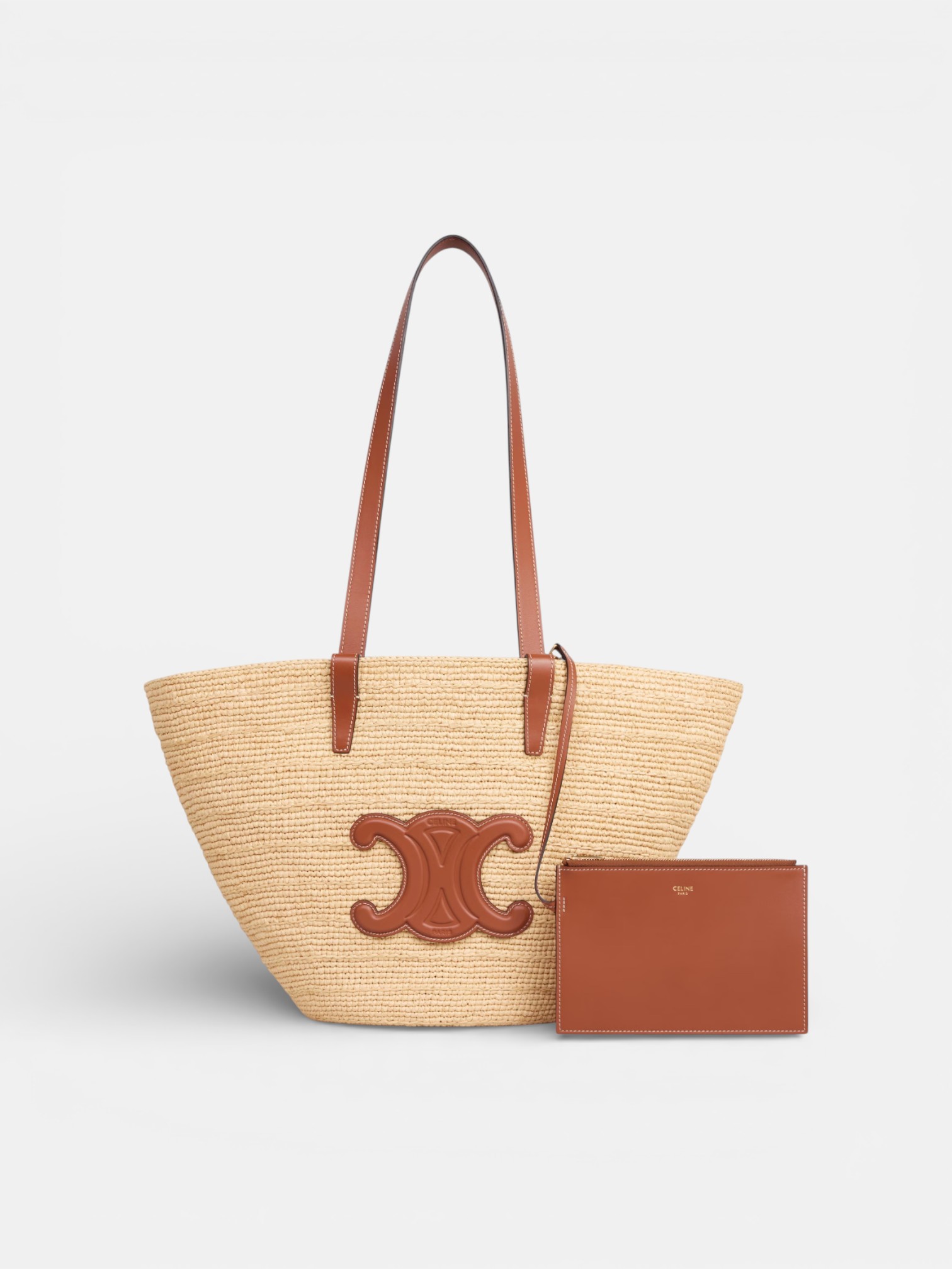 Celine Celine Classic Panier Calfskin Raffia – detail view in premium quality with AA+ craftsmanship