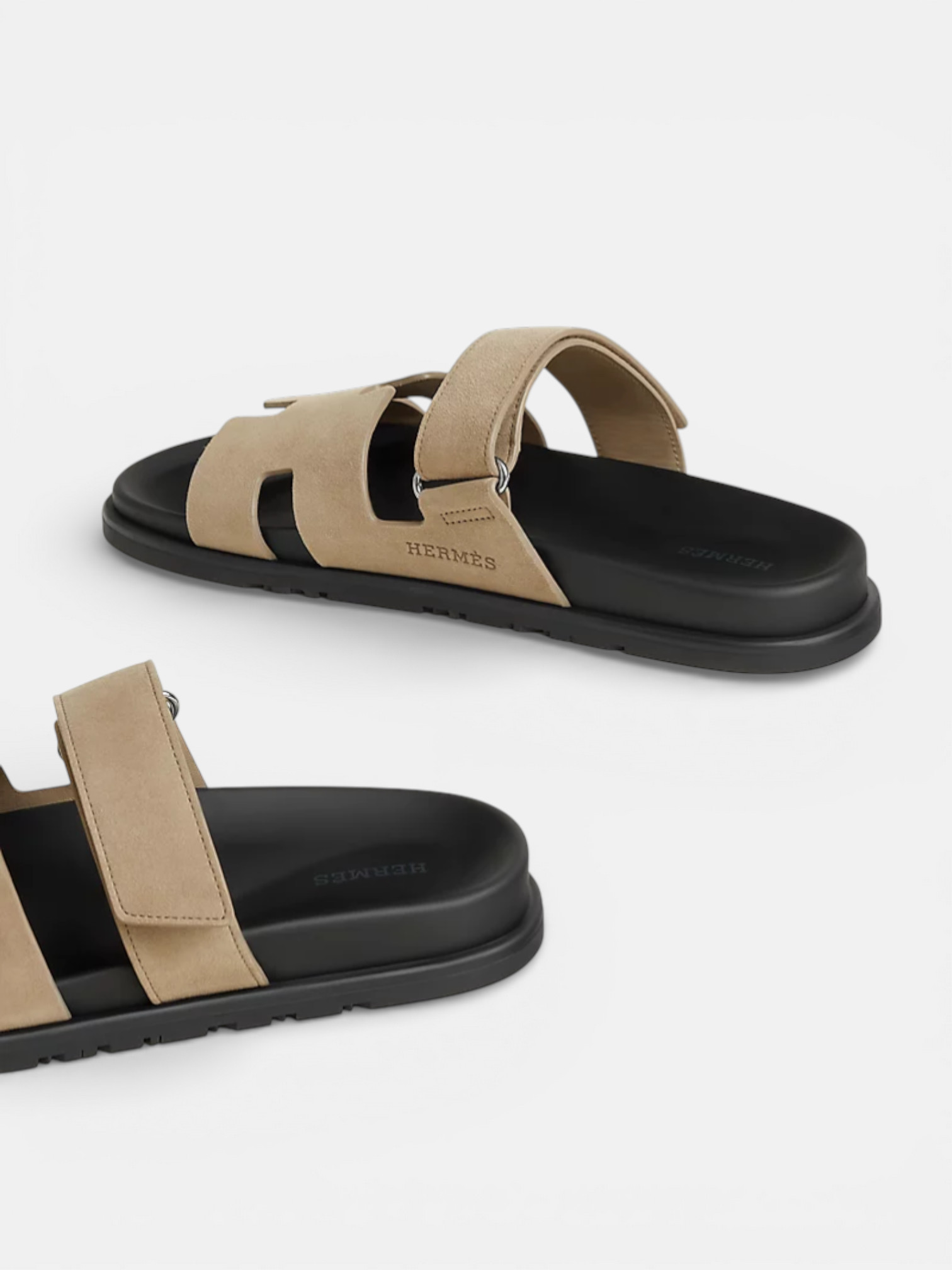 Hermes Hermes Chypre Sandal  Beige Sable – back view in premium quality with AA+ craftsmanship