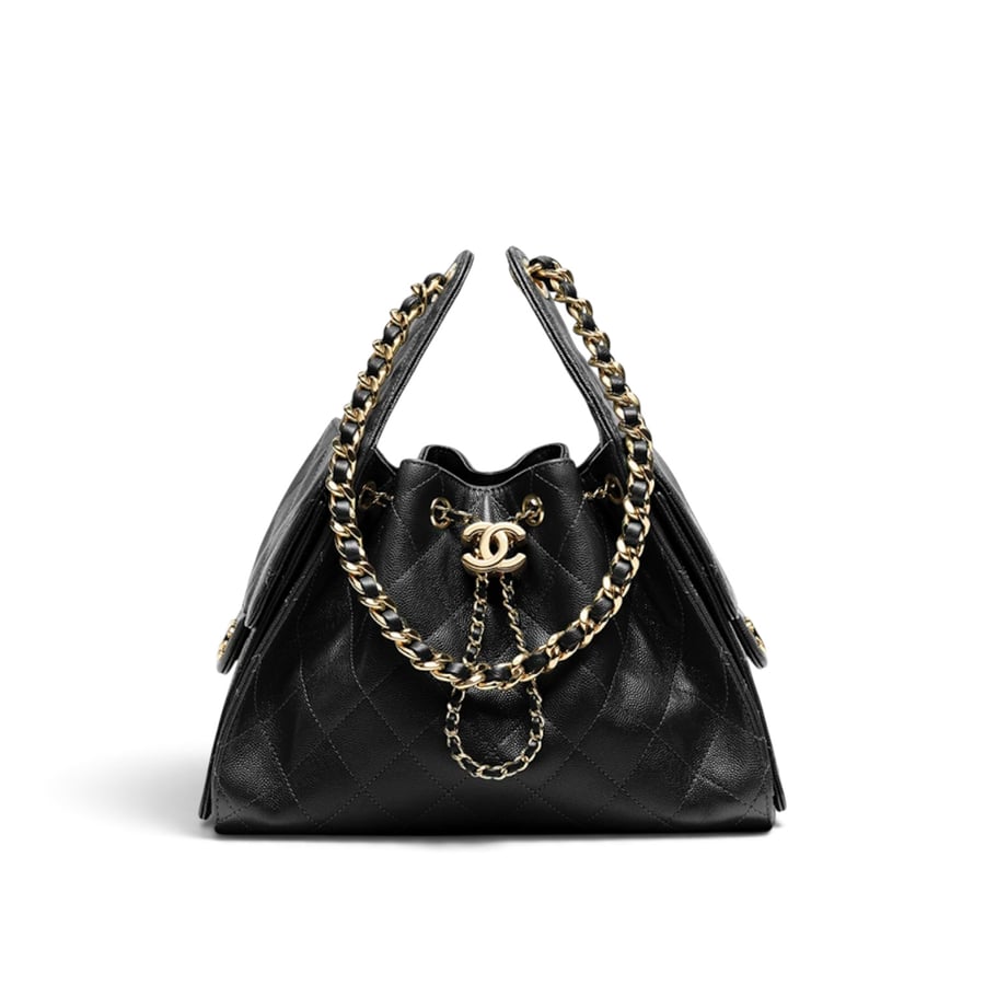 Chanel 25 Small Handbag Grained Calfskin & Gold-Tone Metal Black