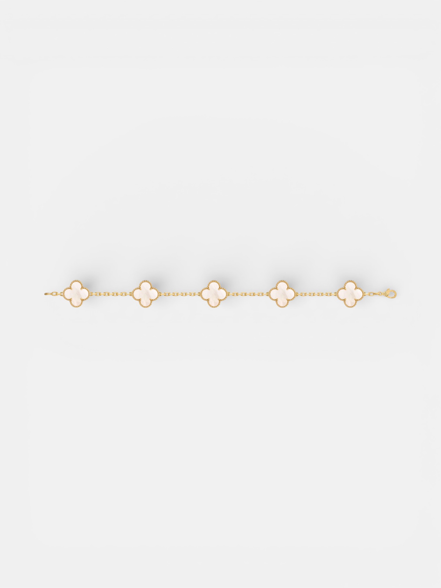 Van Van Cleef Alhambra Bracelet Gold Pearl – side profile view in premium quality with AA+ craftsmanship