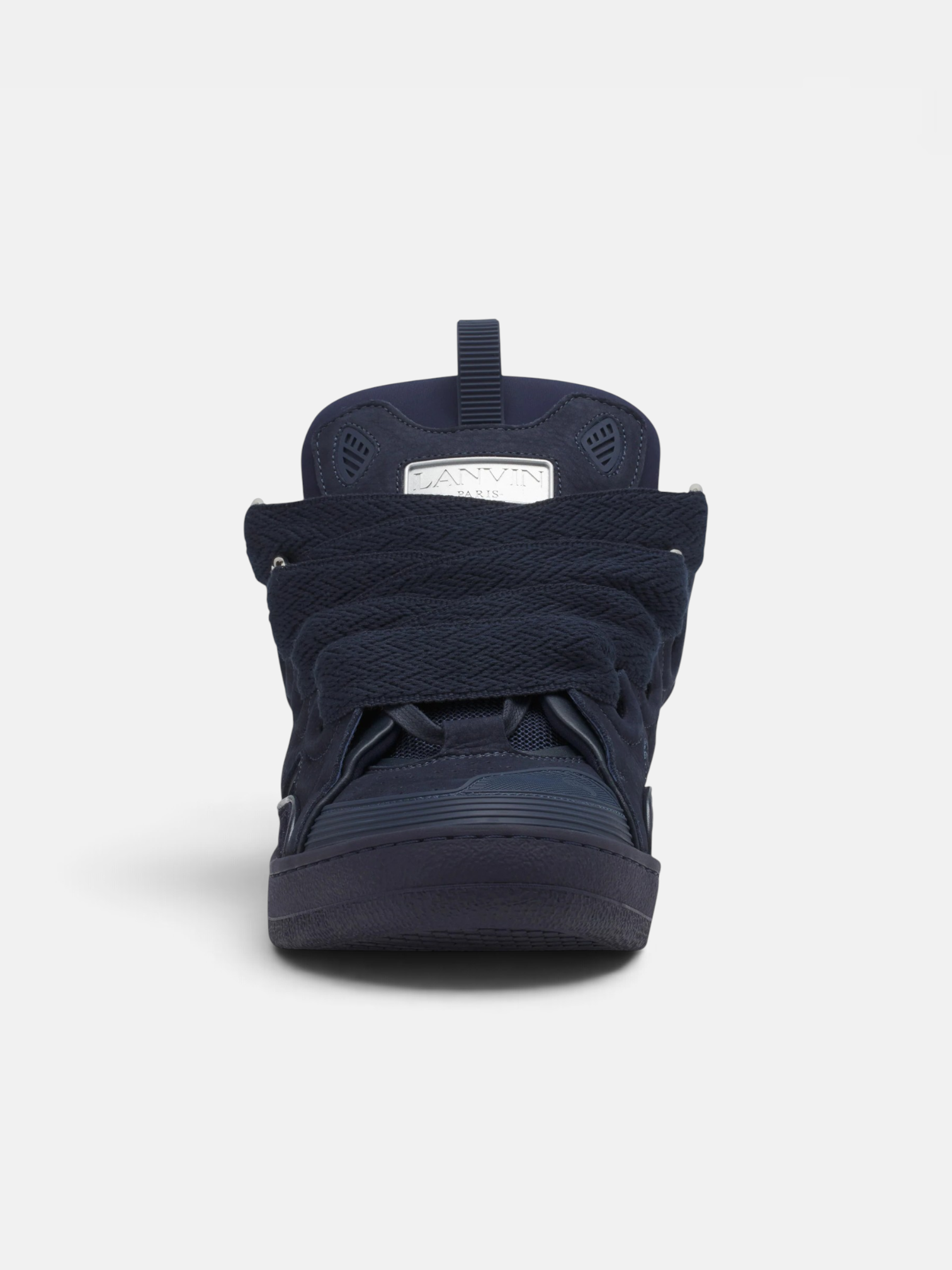 Lanvin Lanvin Curb Sneaker Navy Blue – close-up detail view in premium quality with AA+ craftsmanship