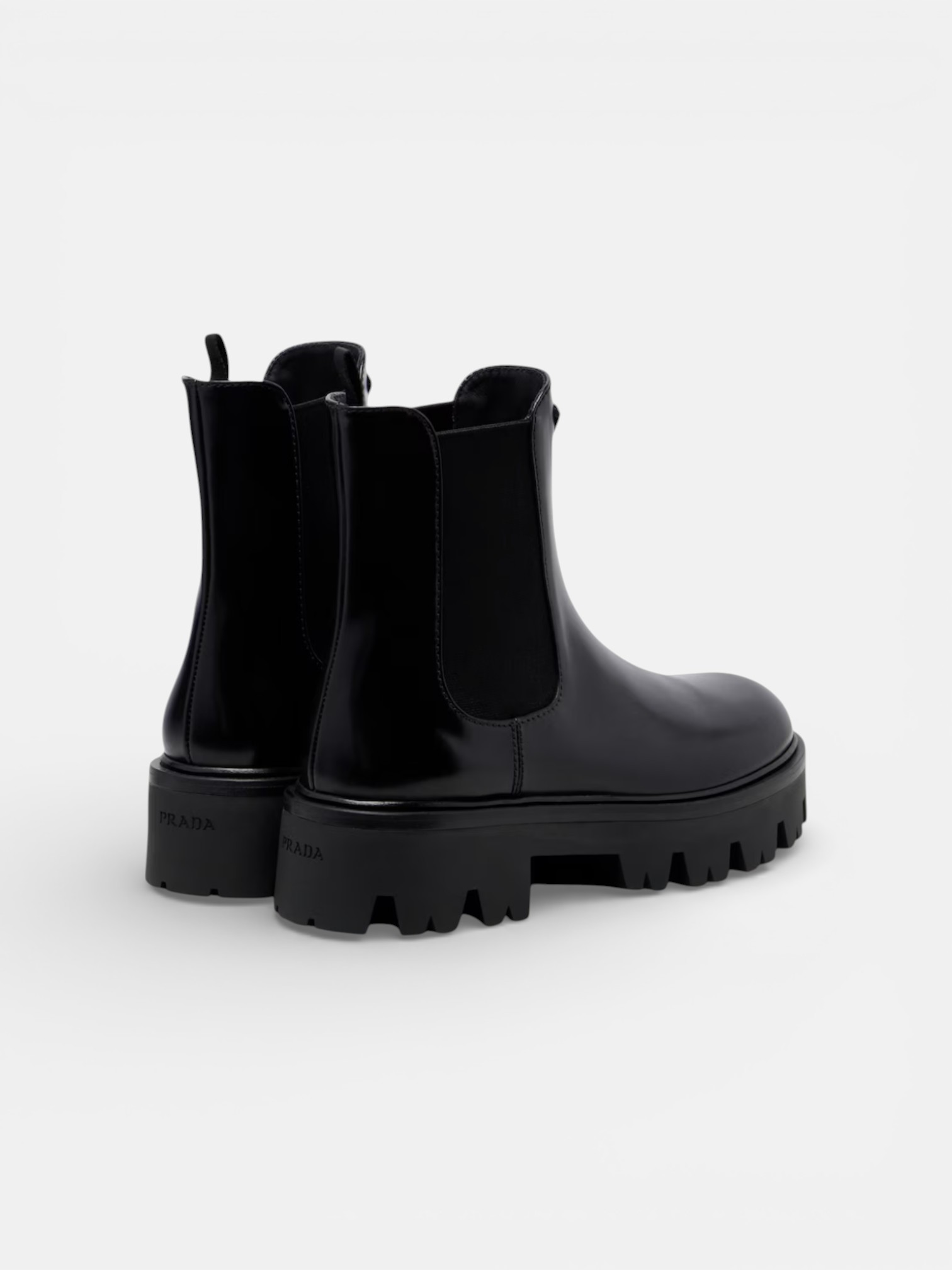 Prada Prada Platform Chelsea Boots Black – side profile view in premium quality with AA+ craftsmanship