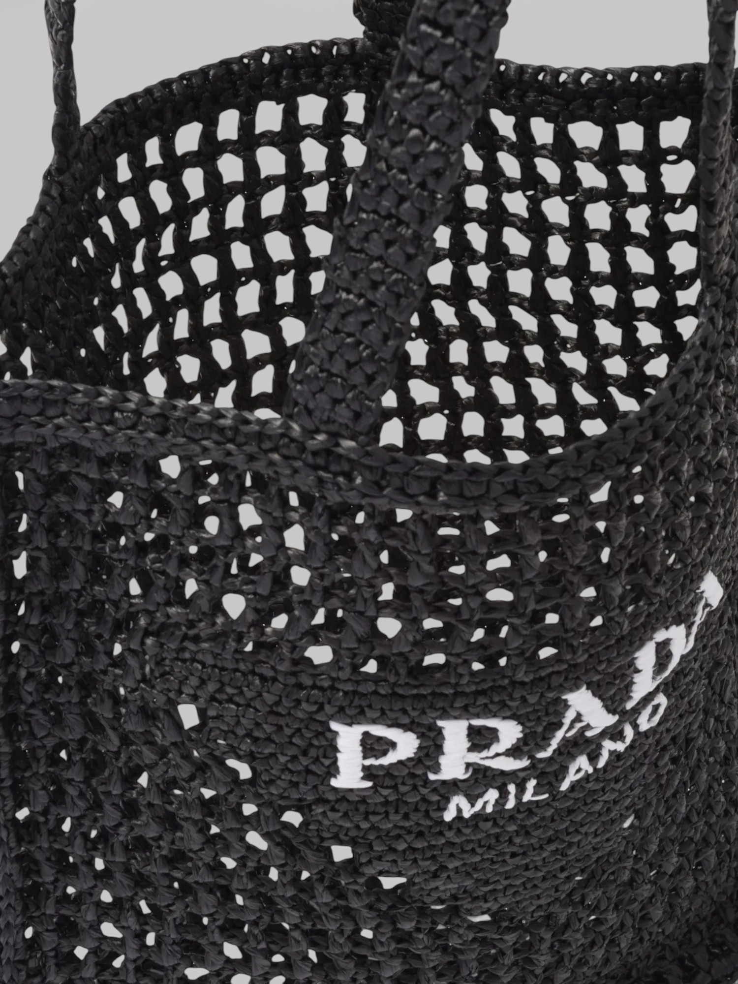 Prada Prada Crochet Tote Bag Black – back view in premium quality with AA+ craftsmanship