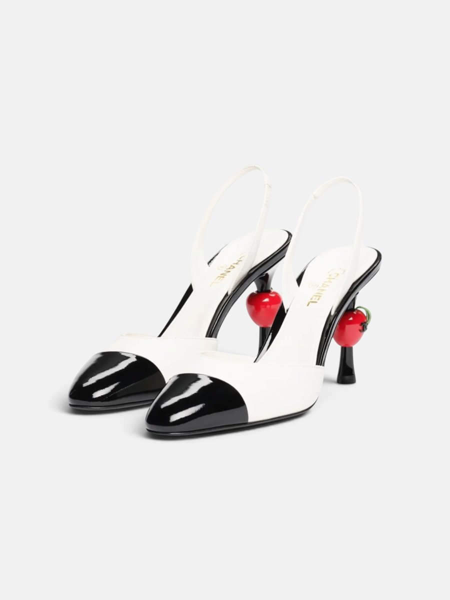Chanel Slingbacks Lambskin & Patent Calfskin´ White/Black - Preview