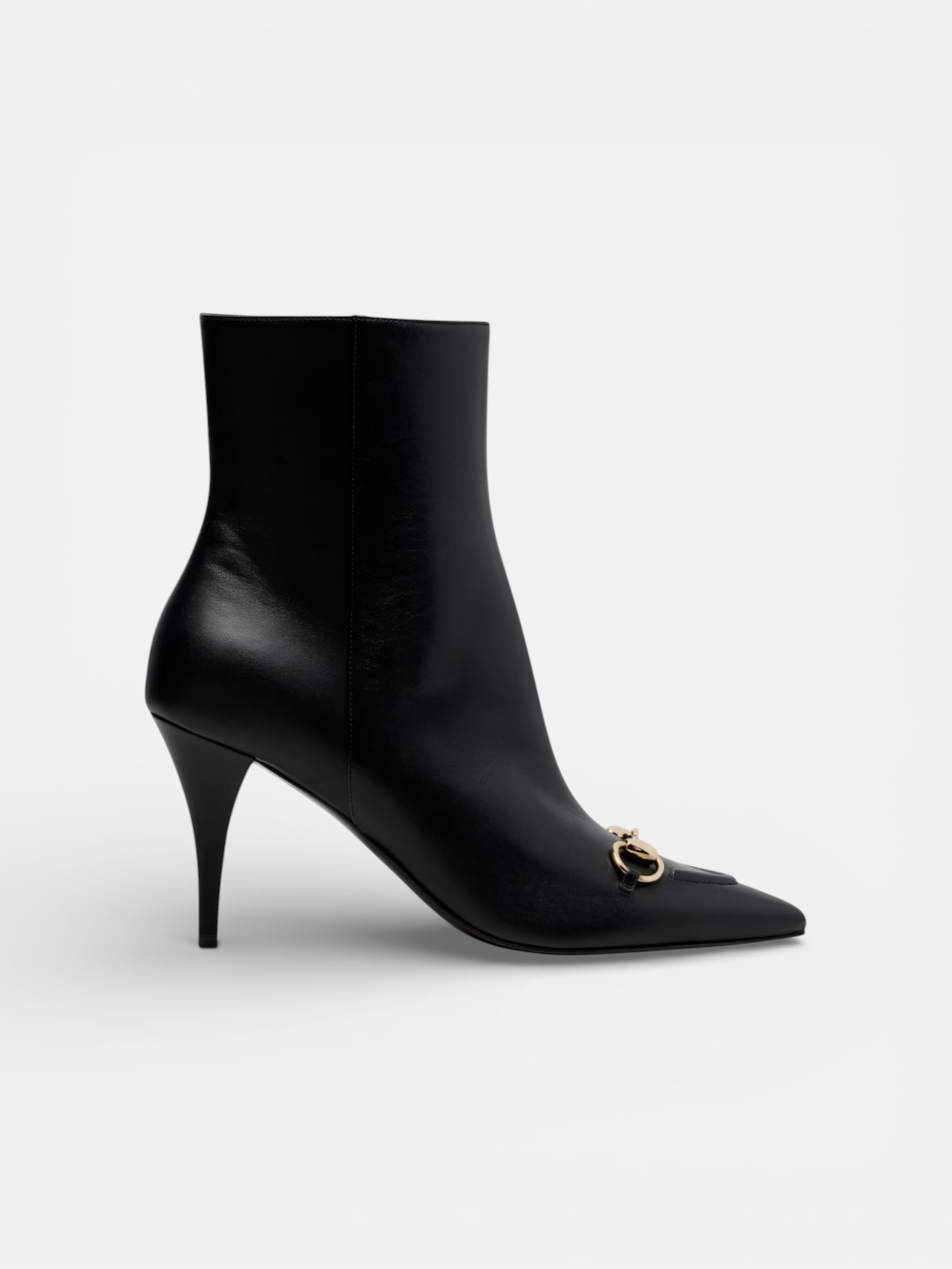 Gucci Gucci Horsebit Leather Ankle Boots Black – close-up detail view in premium quality with AA+ craftsmanship