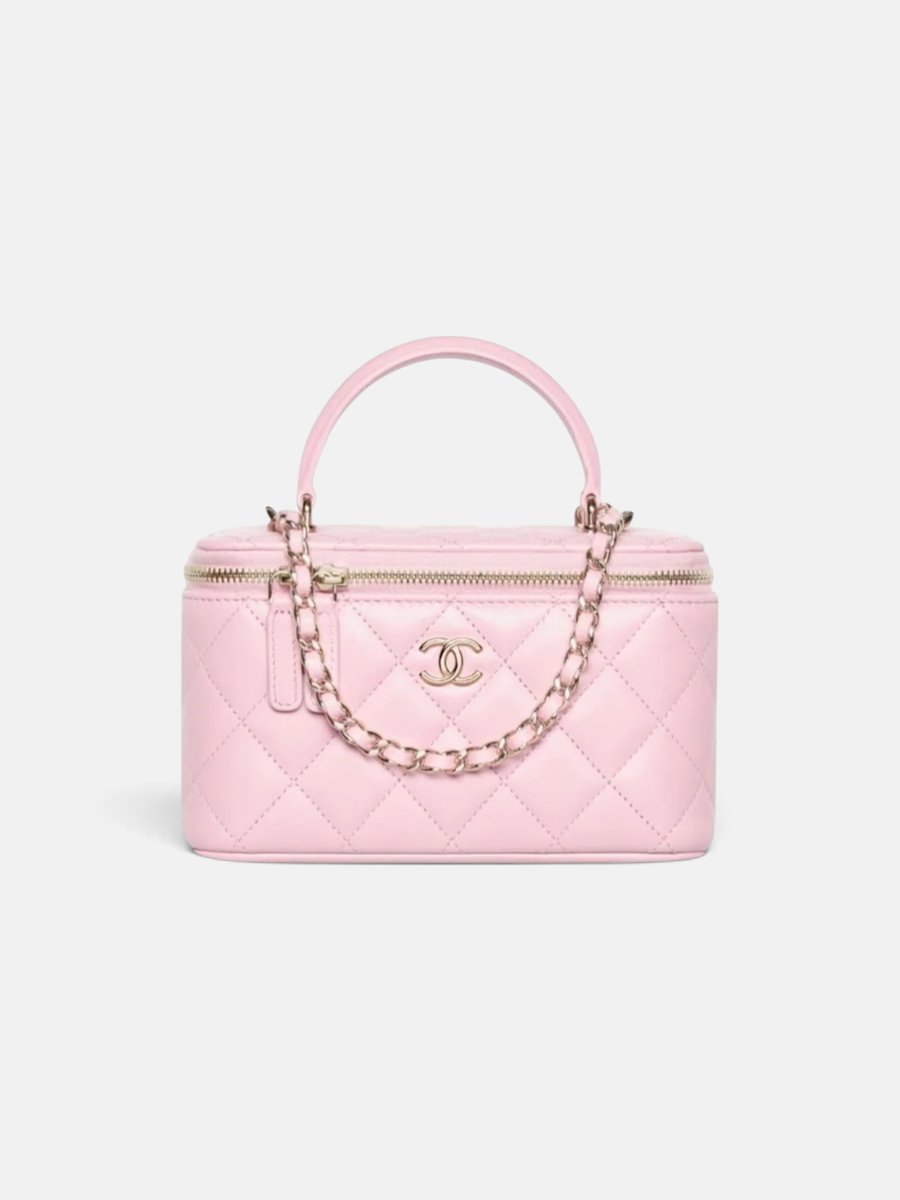 Chanel Long Vanity With Chain Lambskin Light Pink
