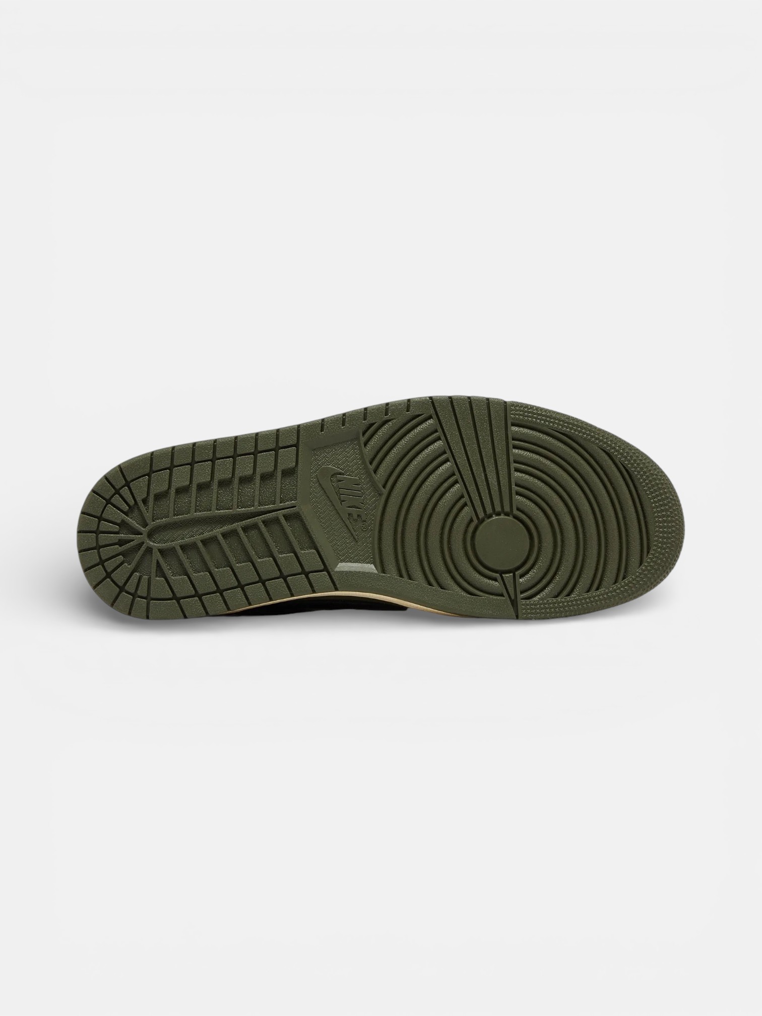 Jordan Jordan 1 Low Travis Scott Medium Olive – back view in premium quality with AA+ craftsmanship