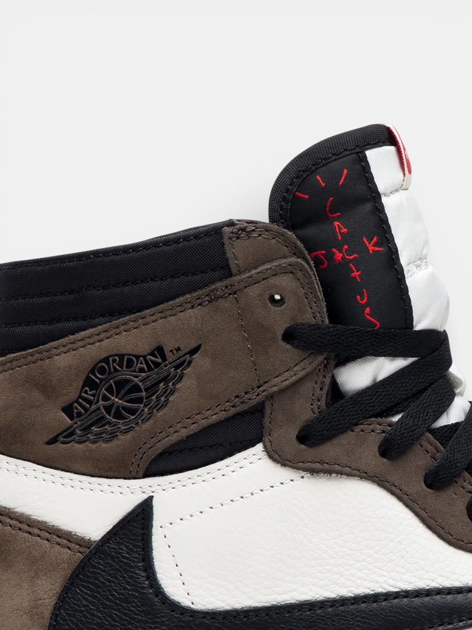 Jordan Jordan 1 Retro High OG SP Travis Scott Mocha – side profile view in premium quality with AA+ craftsmanship