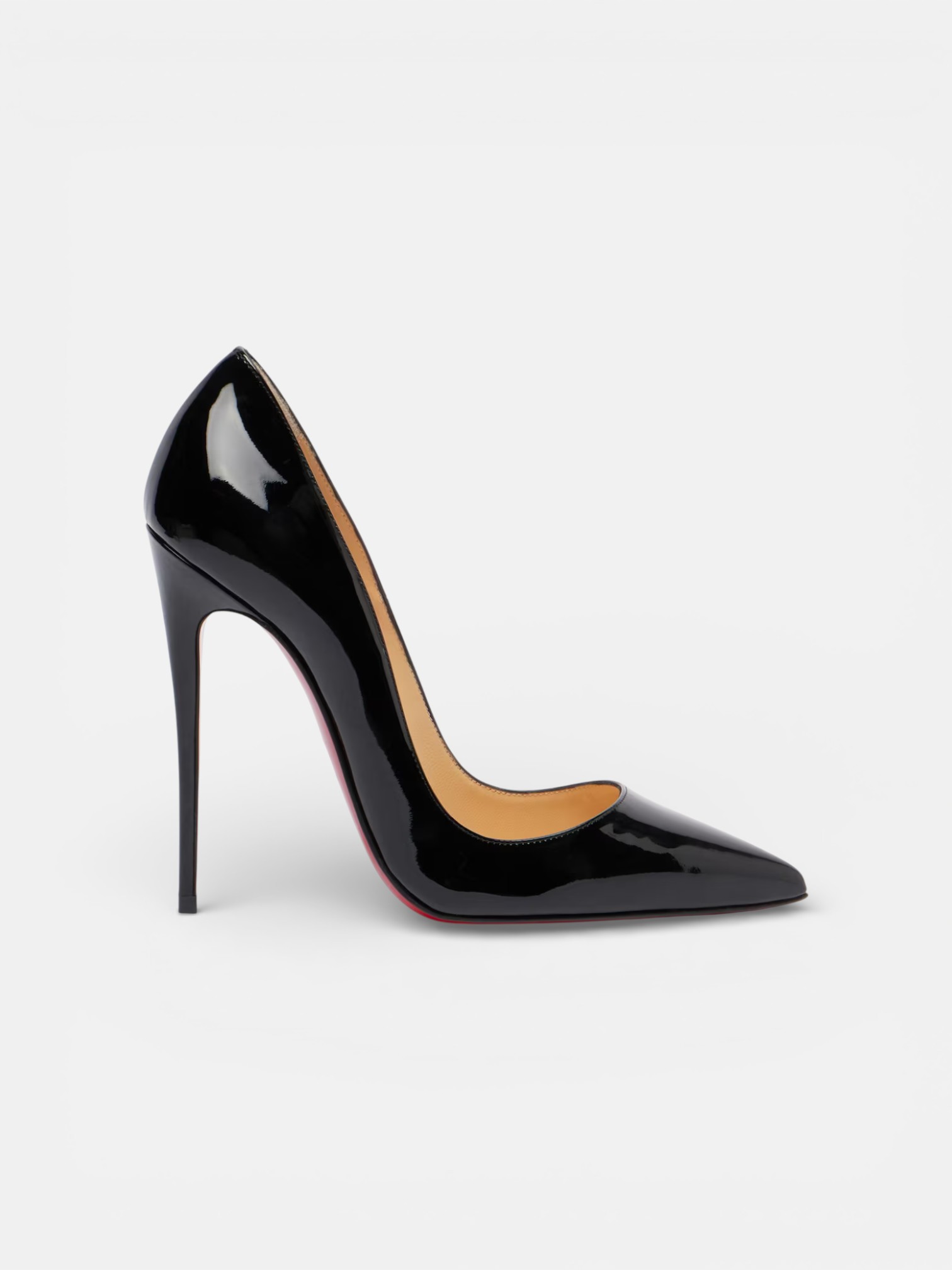 Louboutin Louboutin Kate 120 Patent Leather Pumps Black – close-up detail view in premium quality with AA+ craftsmanship